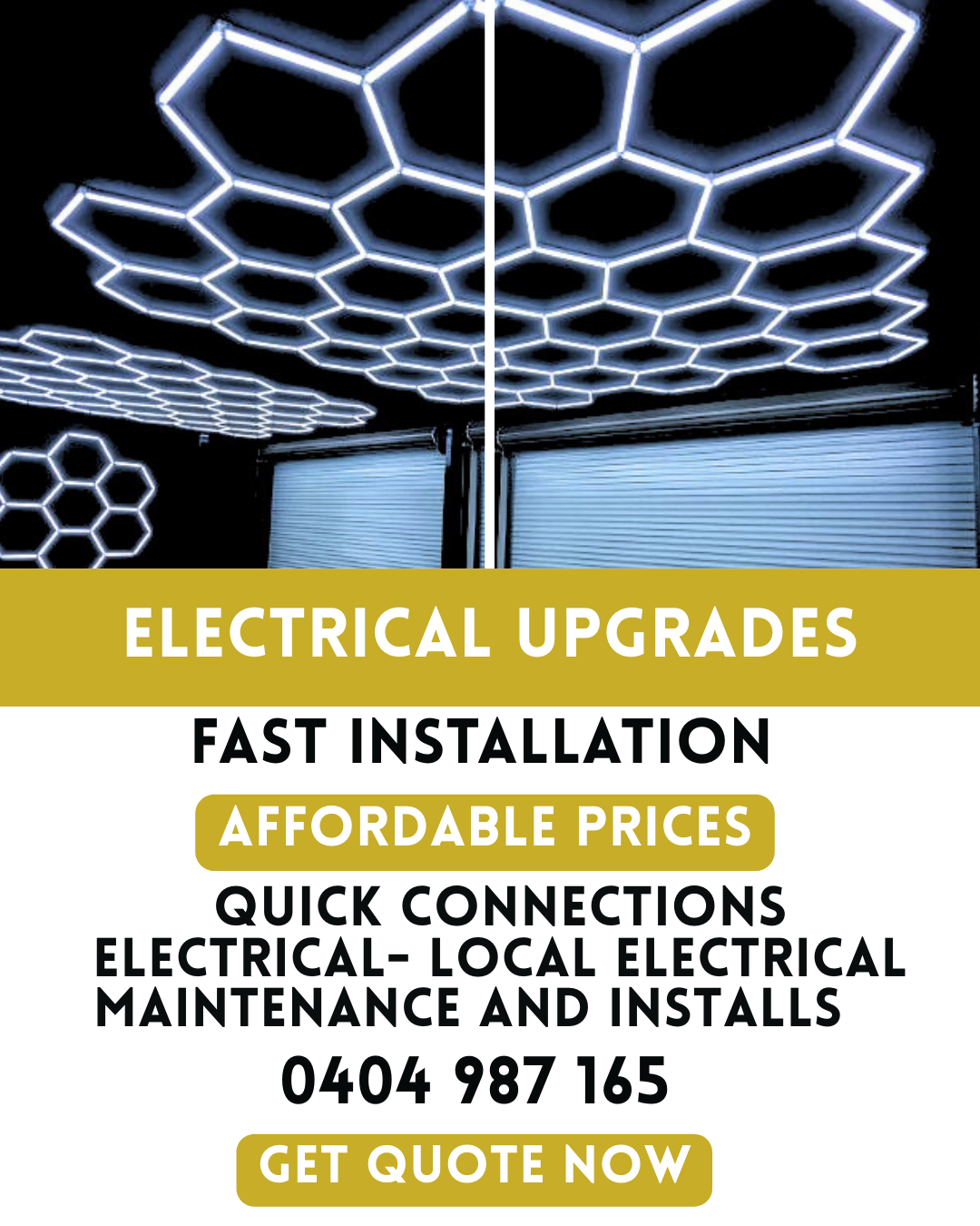 Quick Connections Electrical Facebook ad: Looking For A Lighting Upgrade?