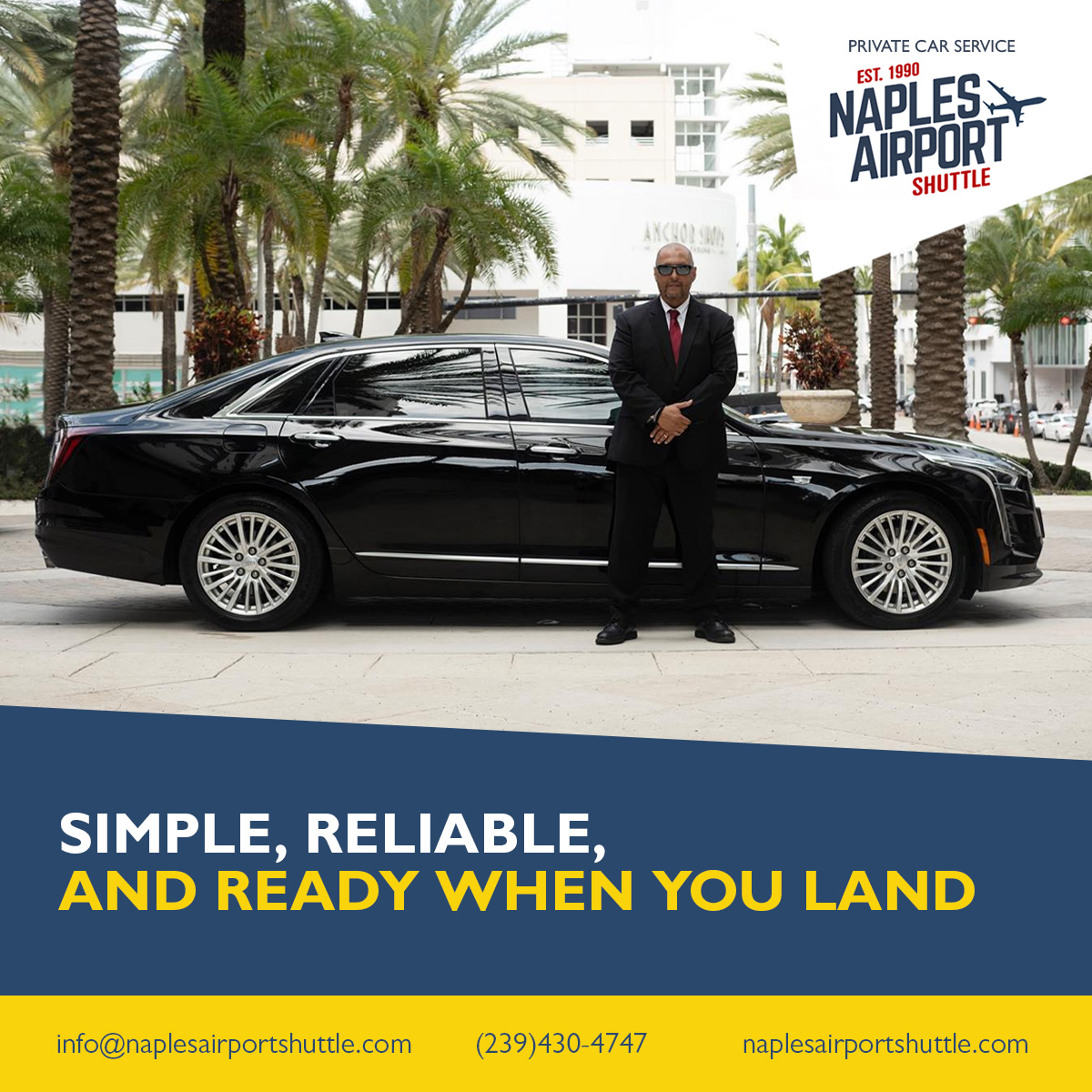 Naples Airport Shuttle Facebook ad from Apr 8, 2026