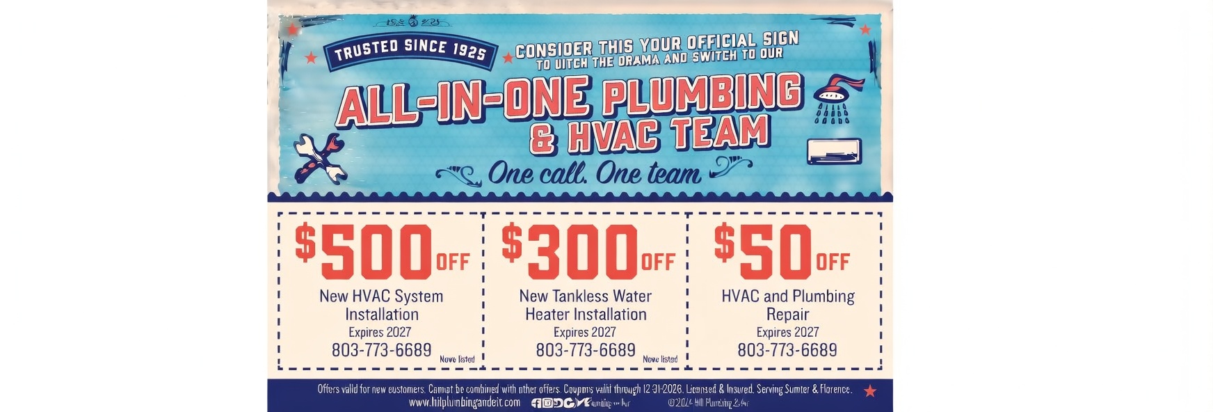 Hill Plumbing & Air Facebook ad