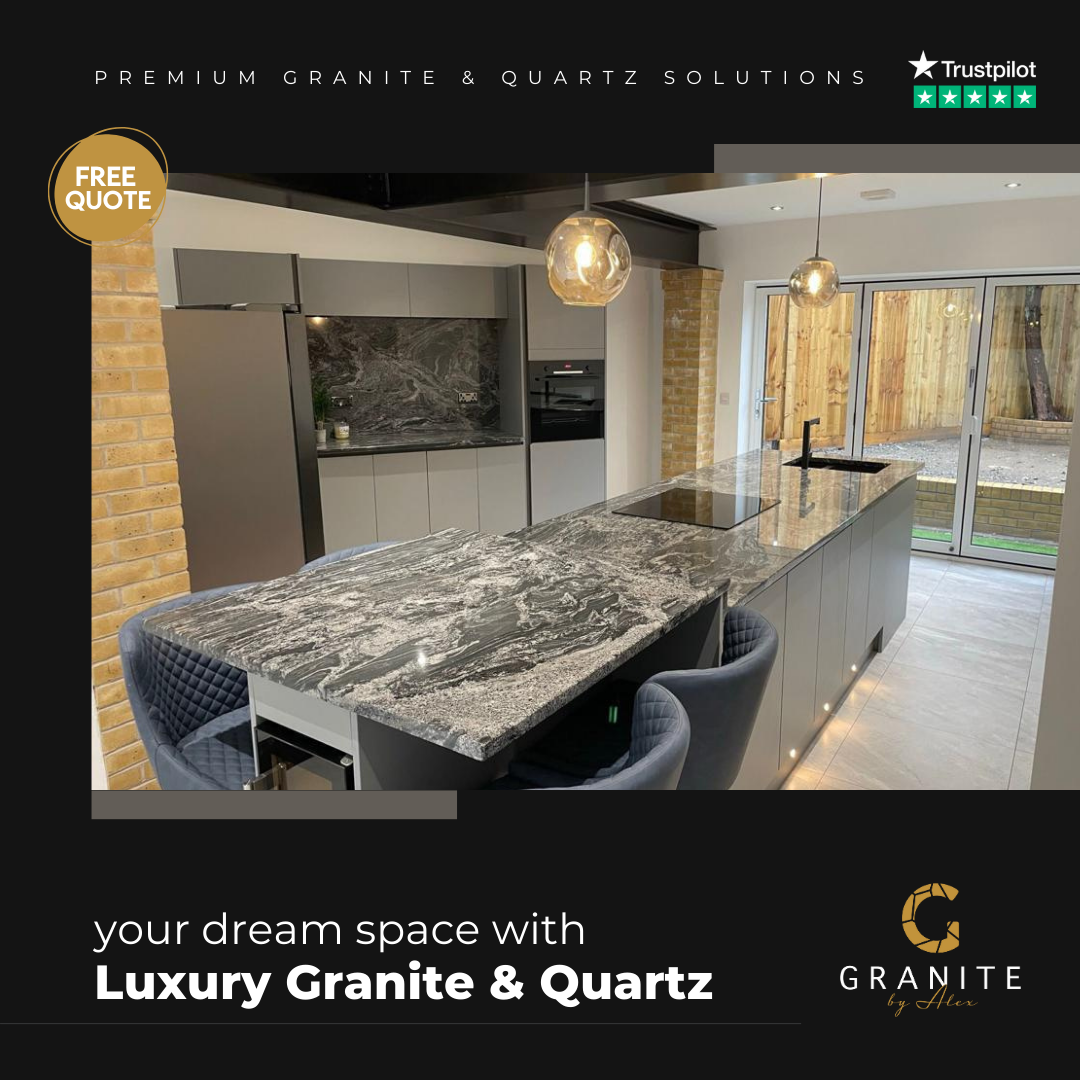 Granite by Alex Facebook ad: Create Your Dream Space With Granite By Alex.
