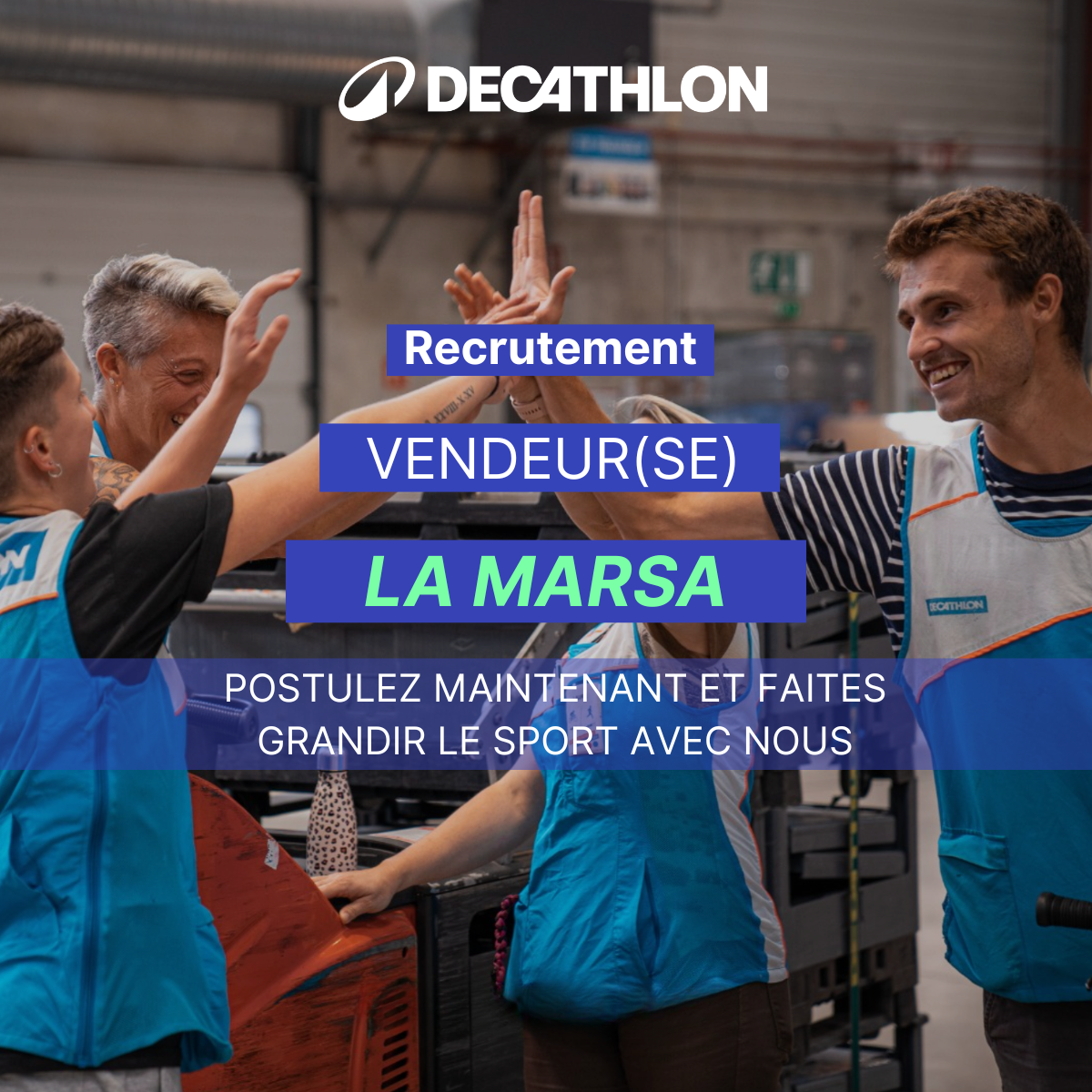 Decathlon Tunisie Facebook ad: Nos offres d'emploi - Recrutement (Vendeur-Vendeuse)