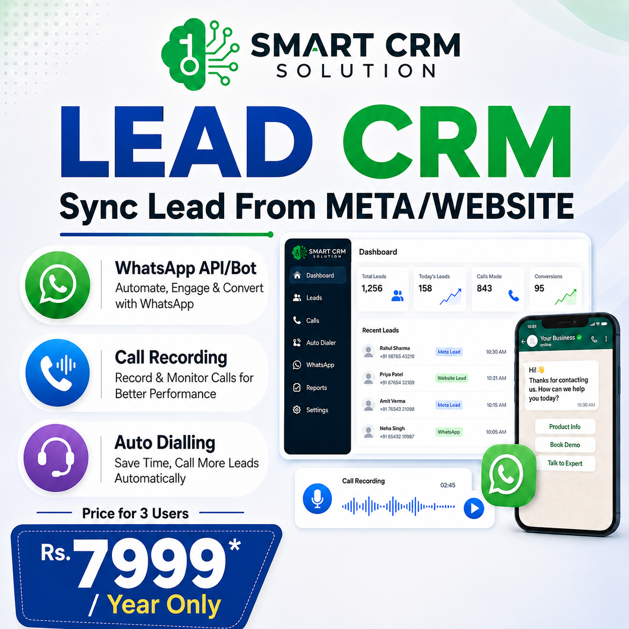 Smart CRM Solution Facebook ad: Get All in One CRM- Just @ Rs.7999/Year