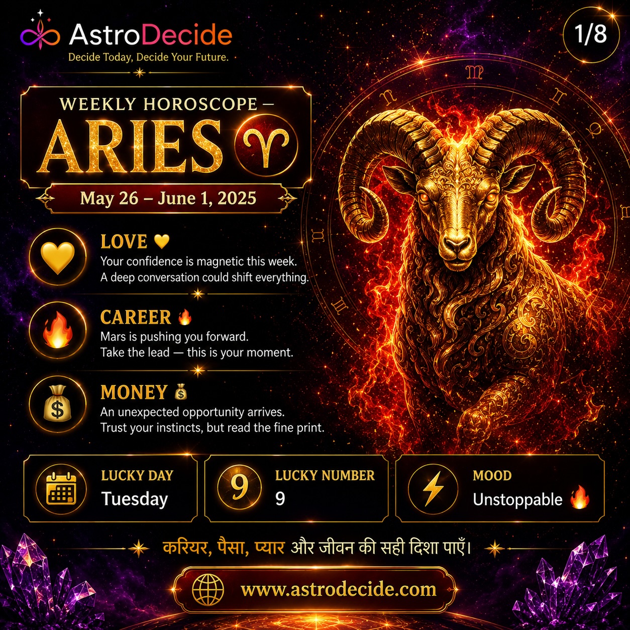 AstroDecision Facebook ad: जिन जवाबों को आप ढूंढ रहे हैं…