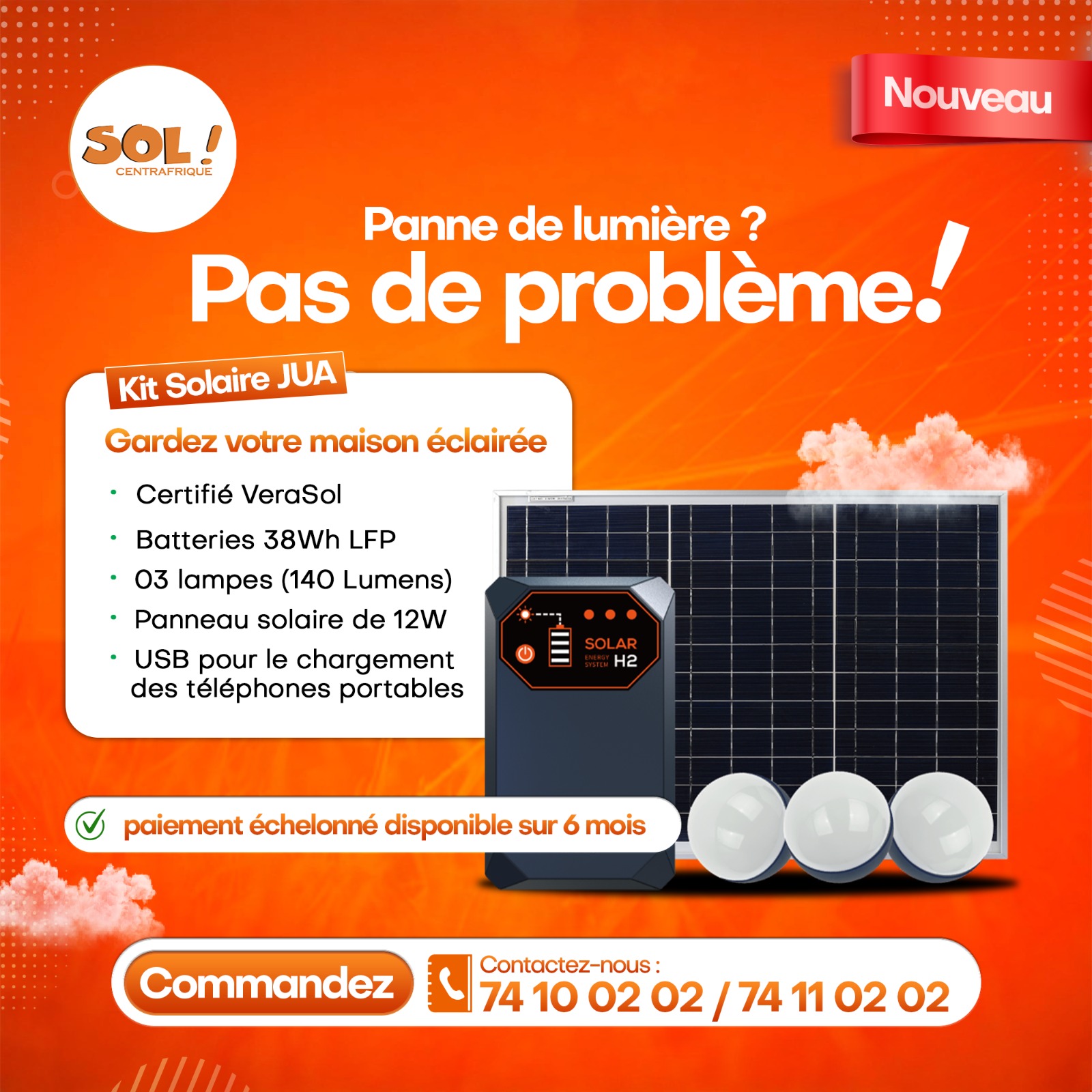 SOL Centrafrique Facebook ad: Du nouveau chez SOL!