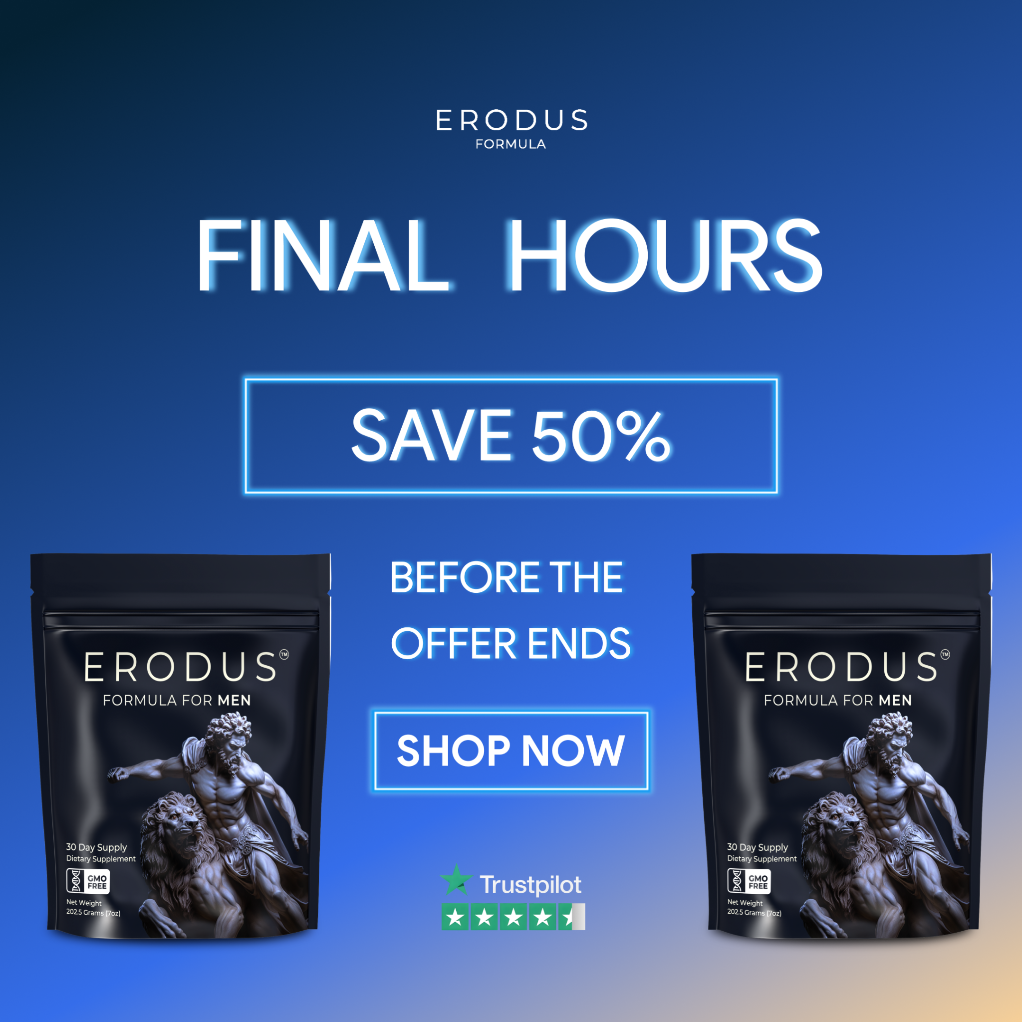 Erodus Formula For Men Facebook ad
