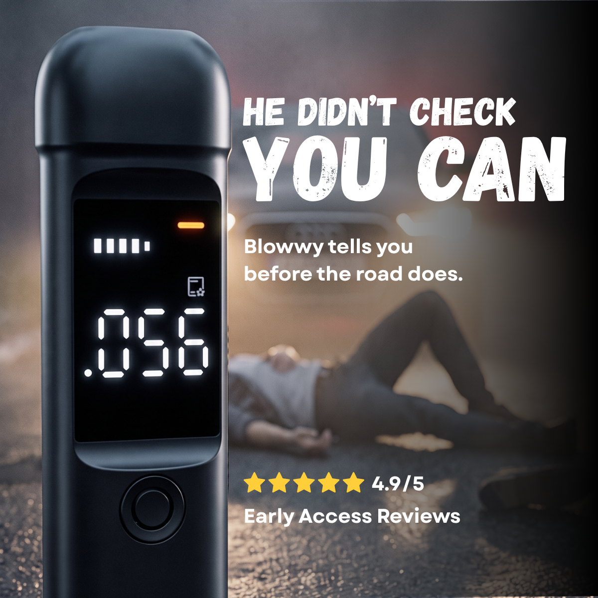The Blowwy - Portable Breathalyzer Facebook ad