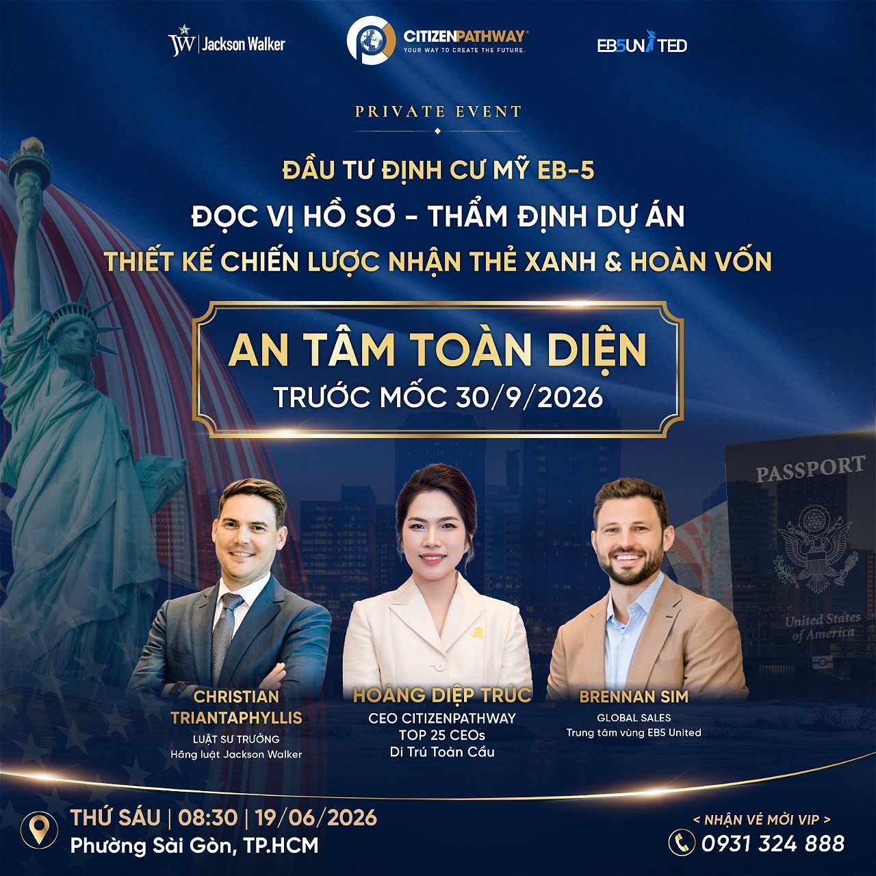 Citizen Pathway - Đầu tư định cư Mỹ EB-5, Canada, Úc, Châu Âu Facebook ad: AN TÂM TOÀN DIỆN TRƯỚC MỐC 30/9/2026