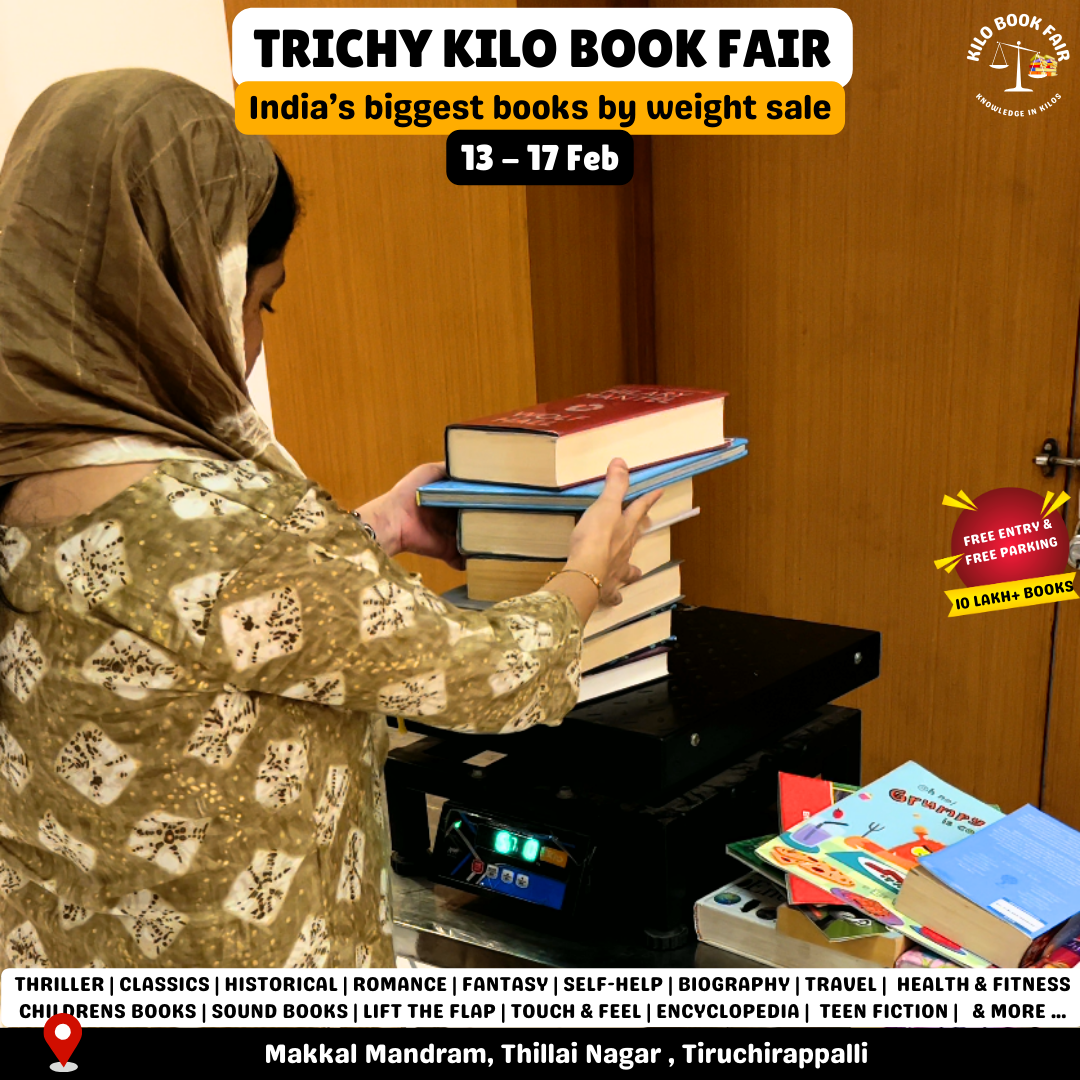 Kilobookfair Facebook ad: Trichy Kilobookfair | India's biggest books by weight sale