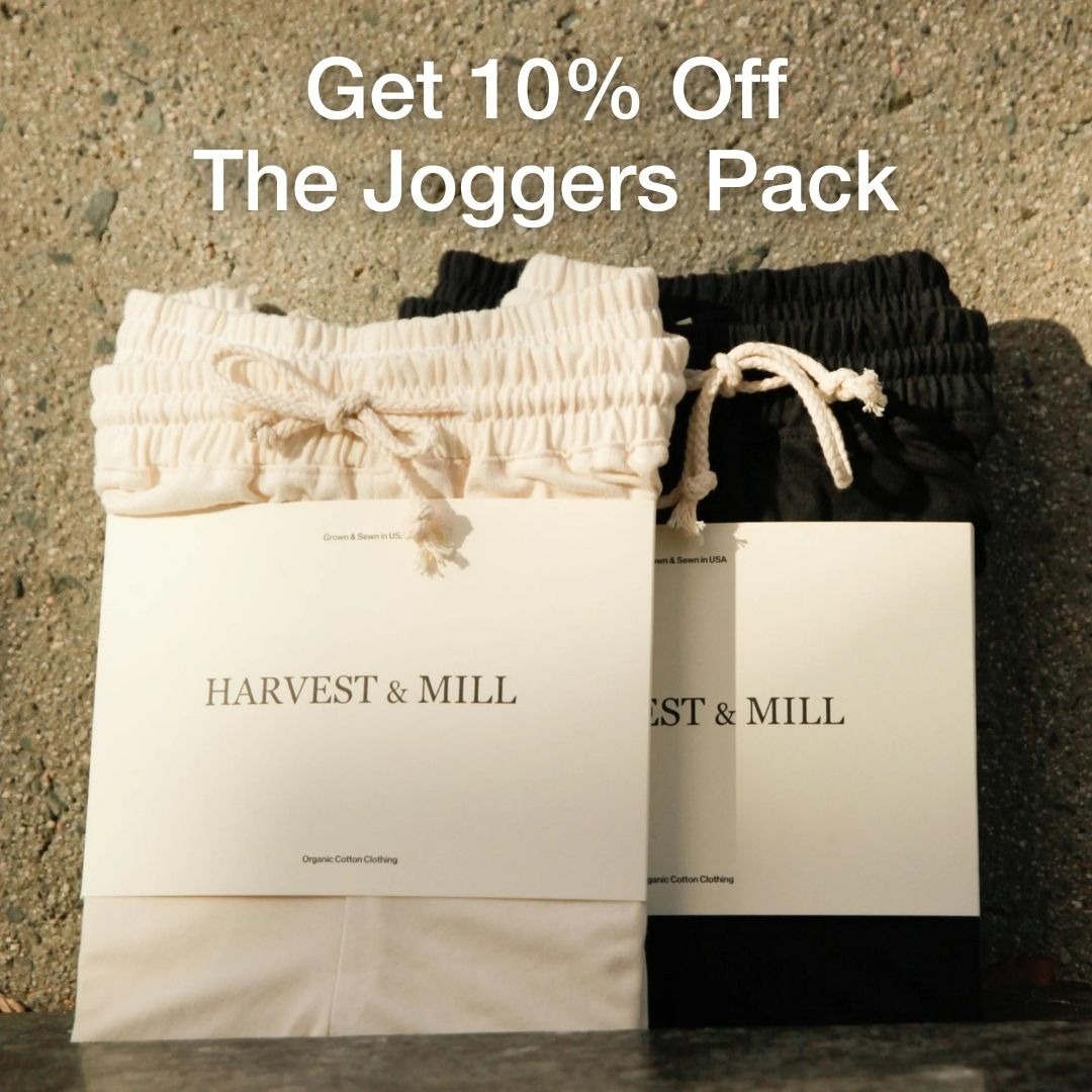 Harvest & Mill Facebook ad: 10% Off Organic Cotton Packs