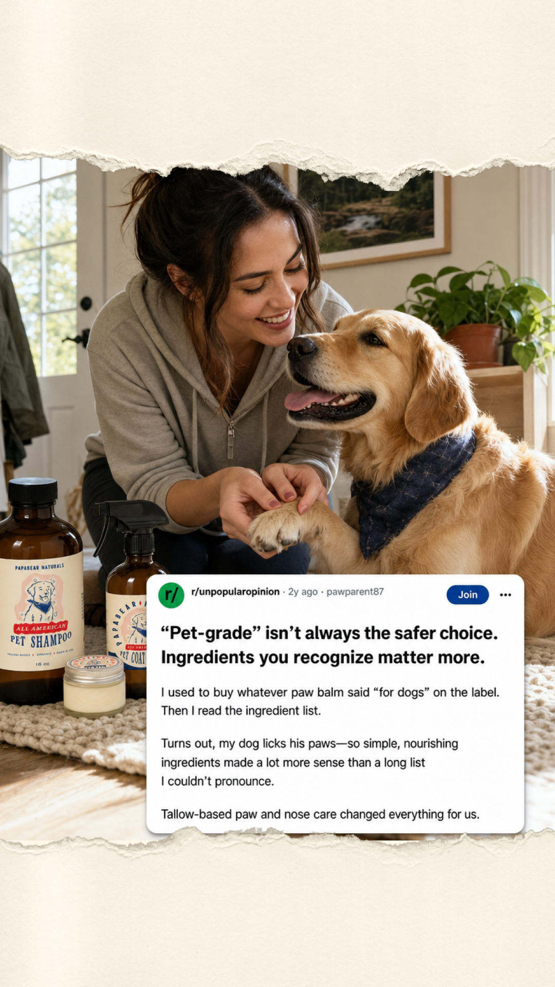 Papabear Naturals Facebook ad
