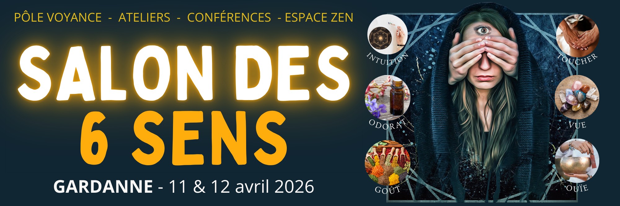 Les salons bien-être - PKM Evenements Facebook ad: SALON DES 6 SENS - Halle Léo FERRÉ - GARDANNE