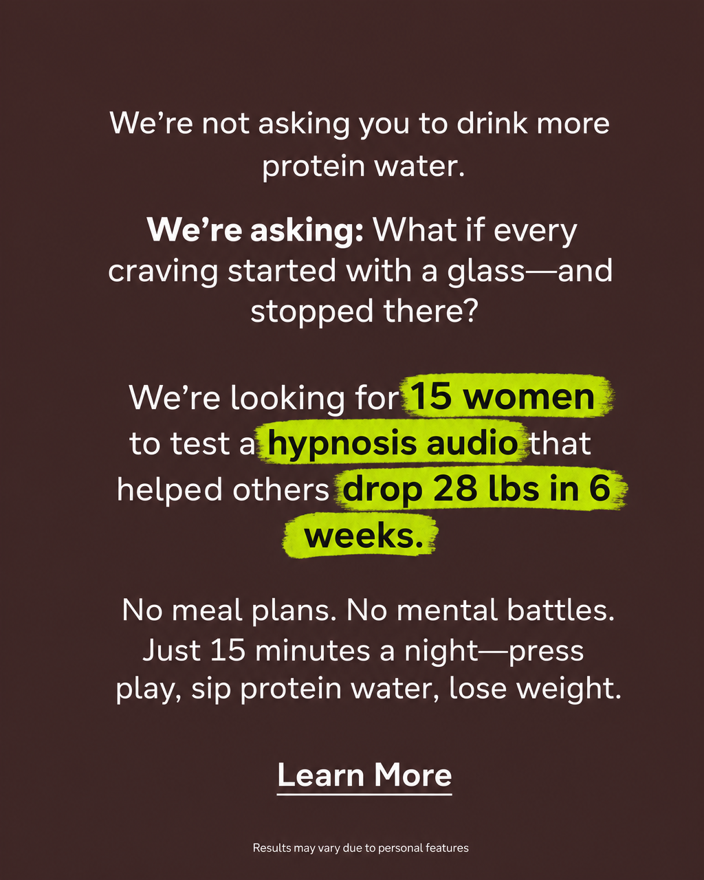 Kure for Hypnotherapy Facebook ad