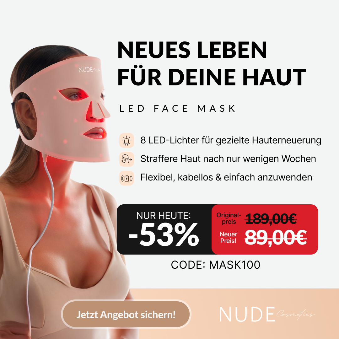 Nudecosmetics Facebook ad: Statt 189€ Nur 89€