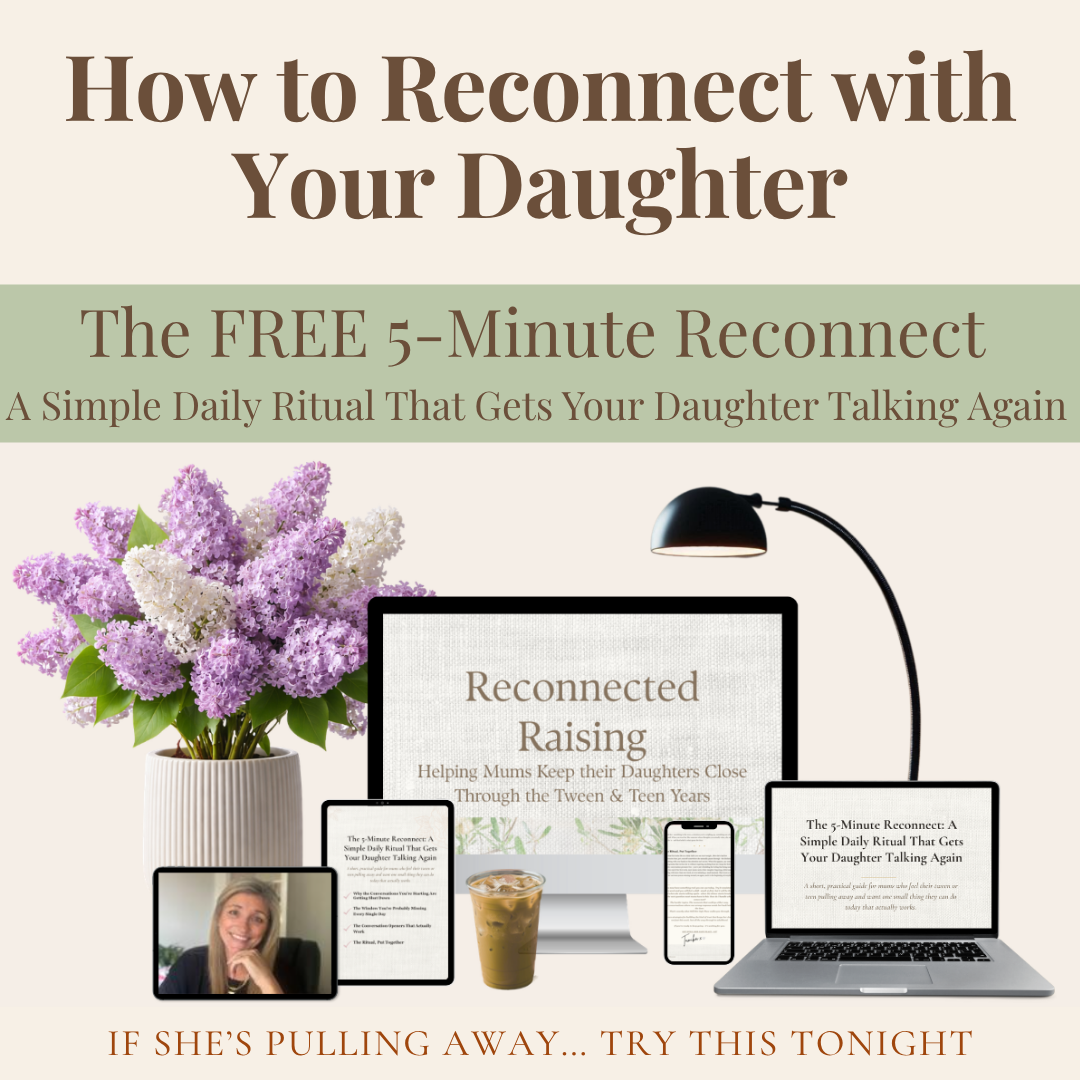Reconnected Raising Facebook ad: Free Guide for Mums of Teen Daughters