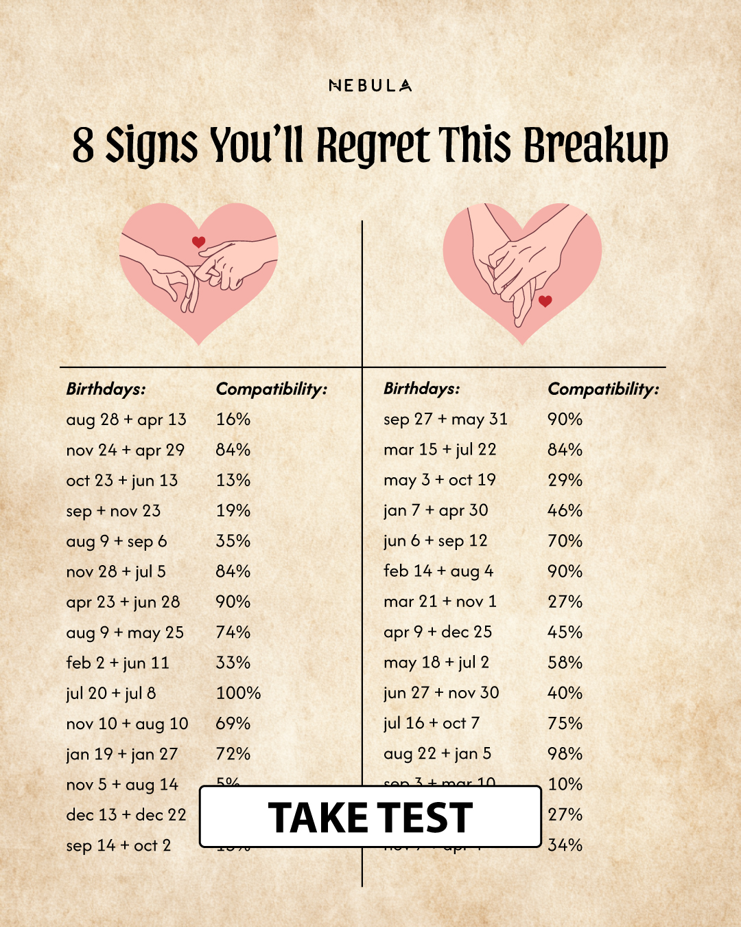 Nebula: Ex Compatibility Reading Facebook ad