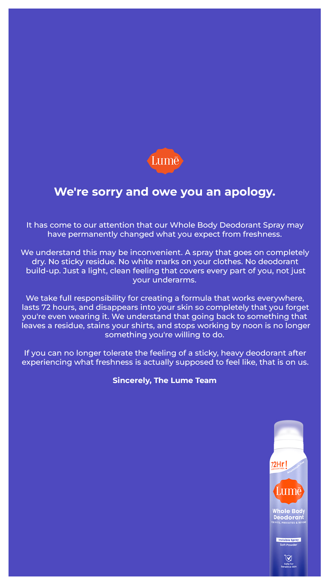 Lume Deodorant Facebook ad