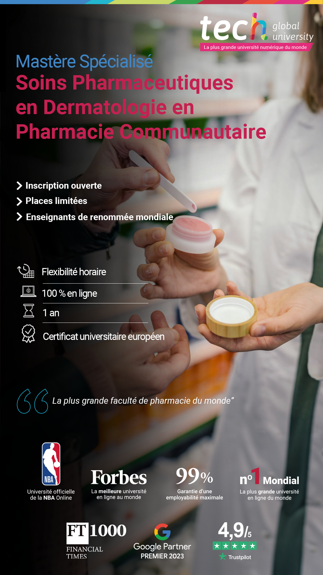 TECH school of pharmacy Facebook ad from Feb 12, 2026