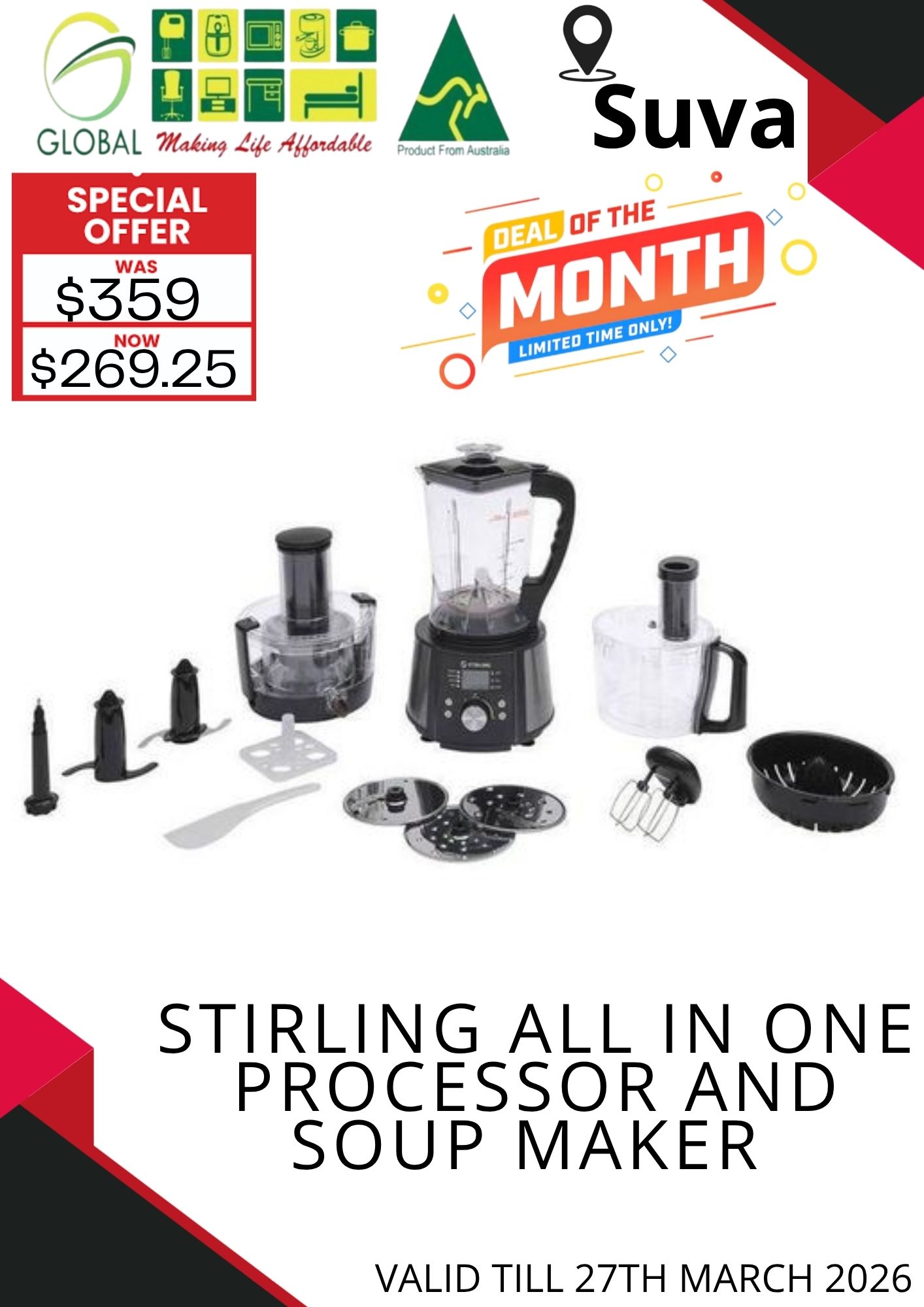 Global Fiji Facebook ad: SUVA MEGA MONTH END SALE IS ON!