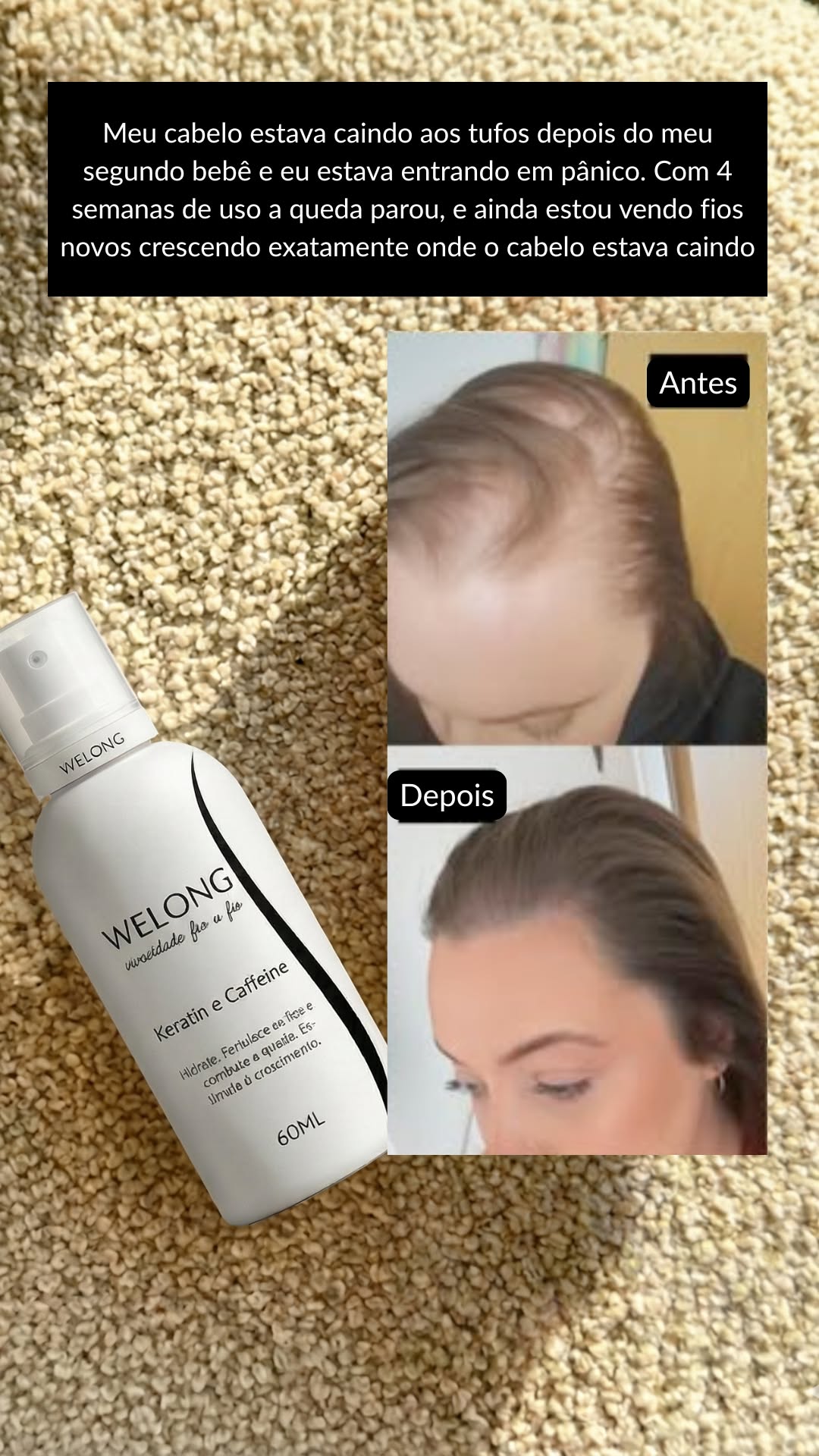 Welong Hair Facebook ad: Tenha o cabelo dos sonhos