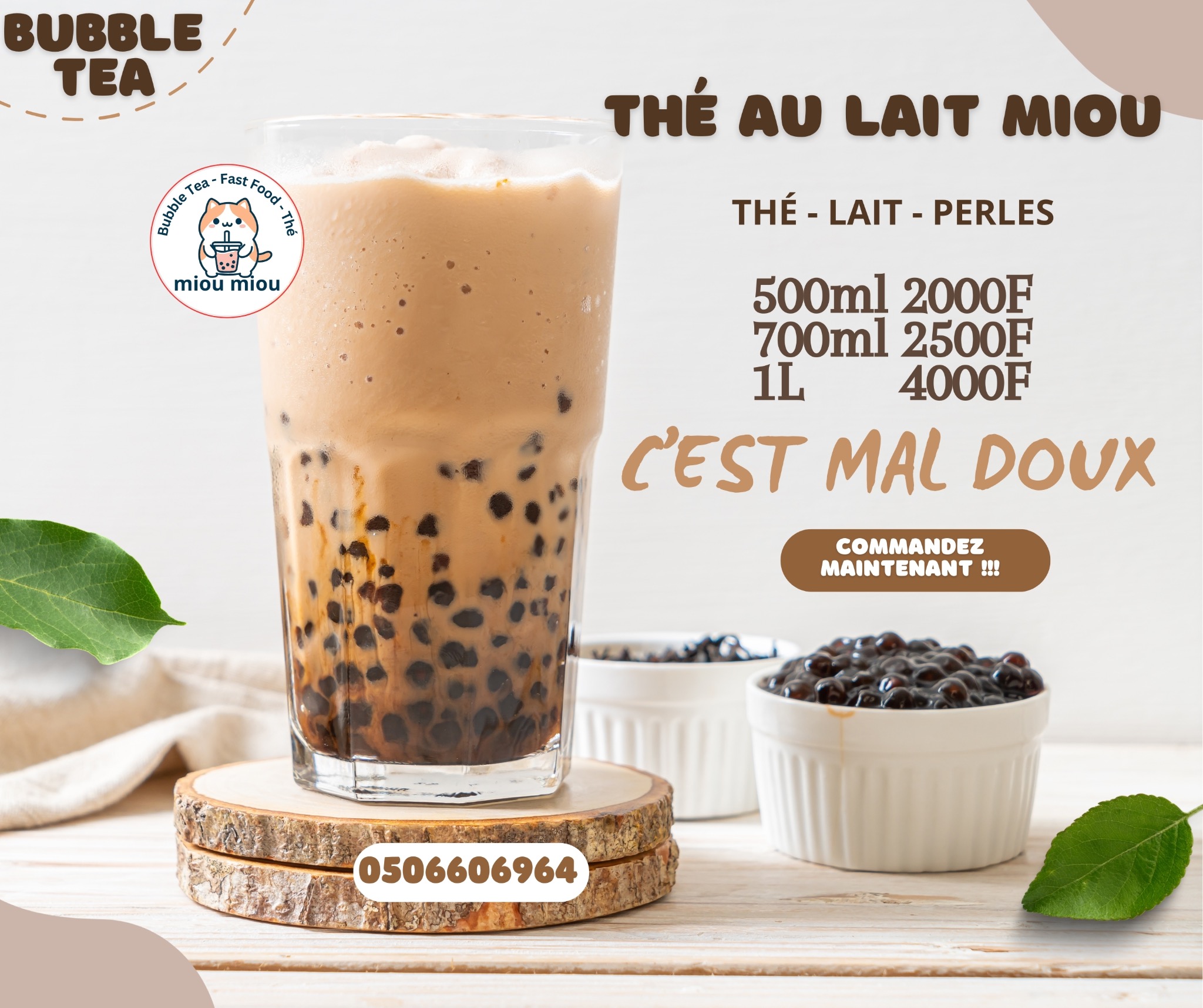 Miou Miou Facebook ad: Bubble Tea