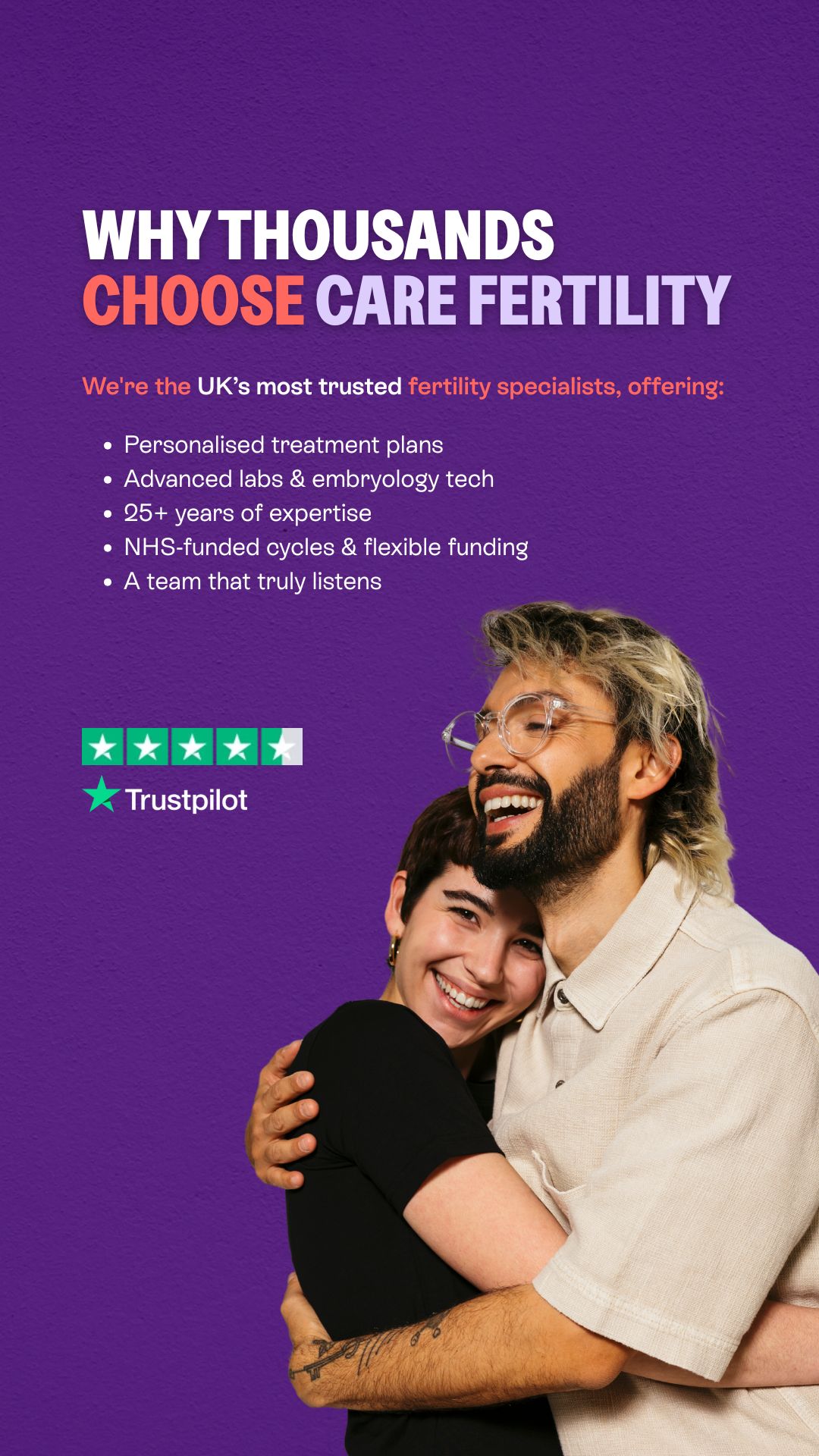 Care Fertility Facebook ad