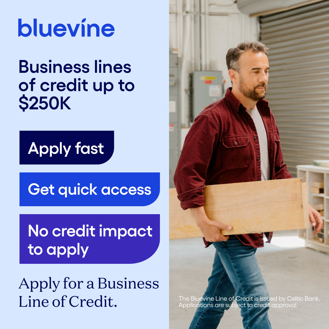 Bluevine Facebook ad: Apply in minutes