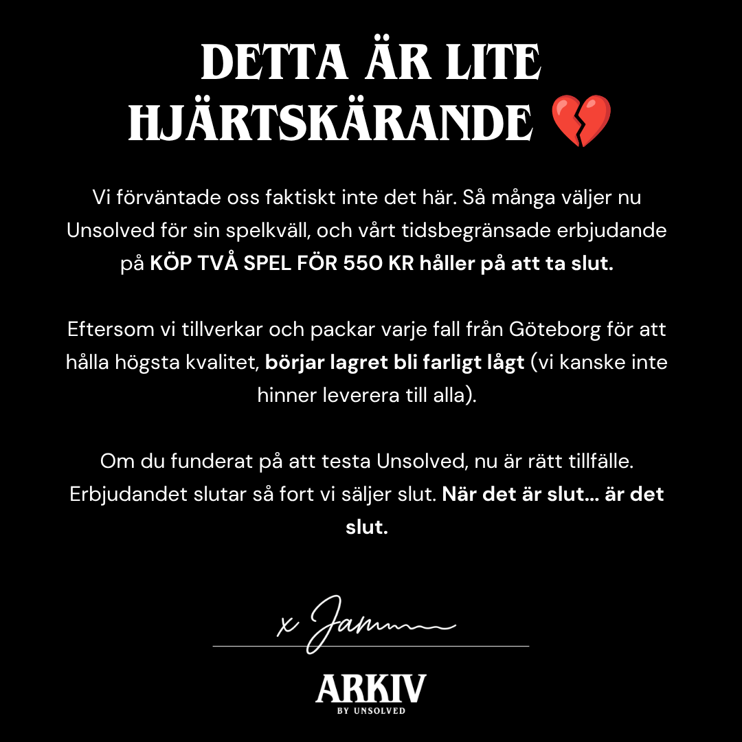 ARKIV by Unsolved - Mordgåtor att lösa hemma Facebook ad