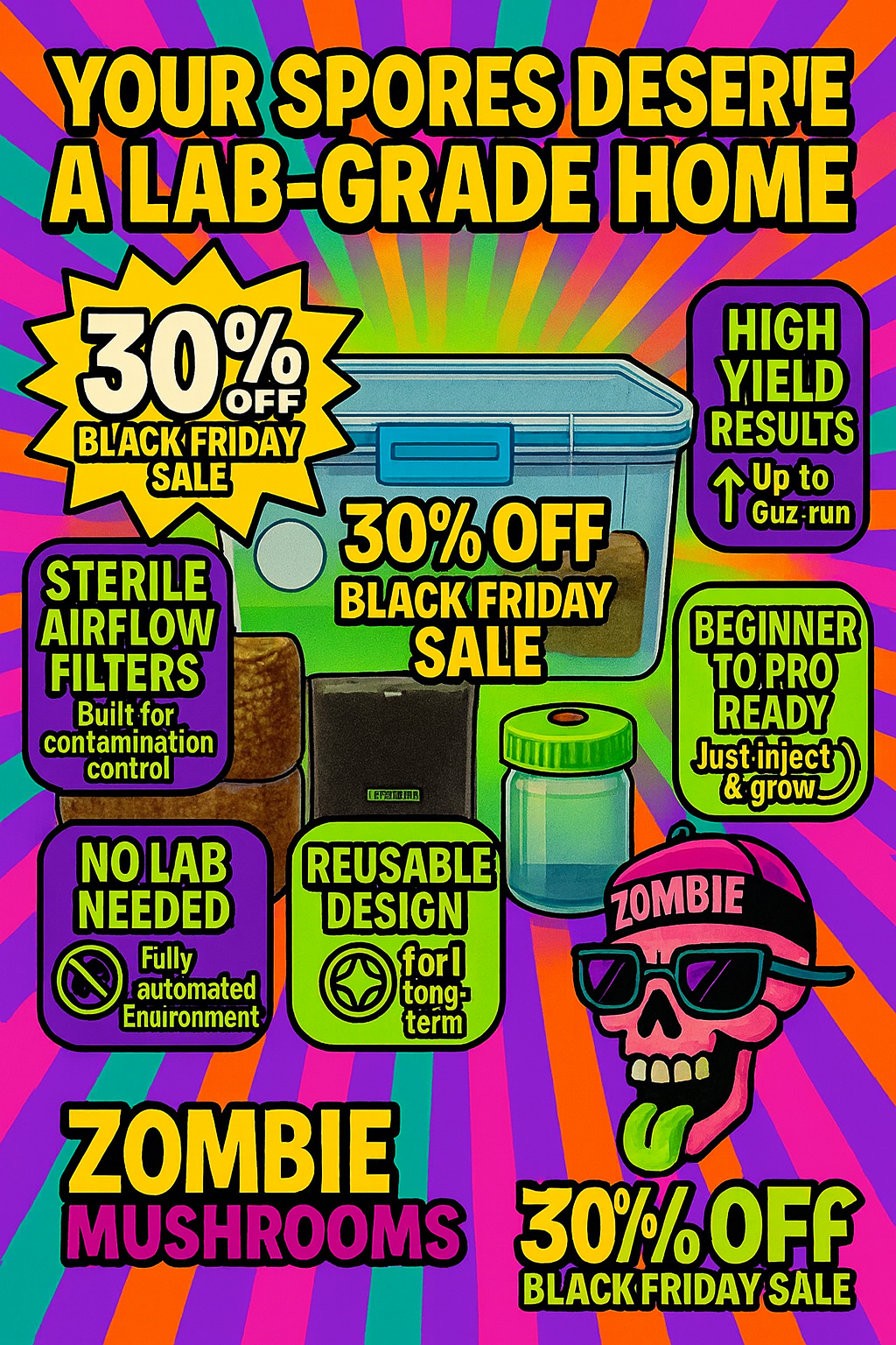 Zombie Mushrooms Facebook ad