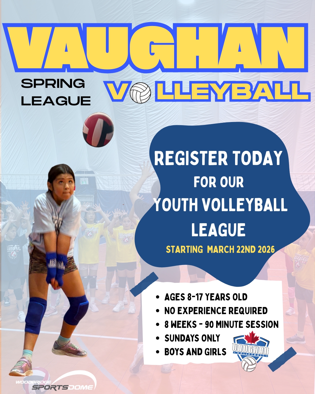 Vaughan Volleyball Club Facebook ad: Program Information for Vaughan Volleyball League