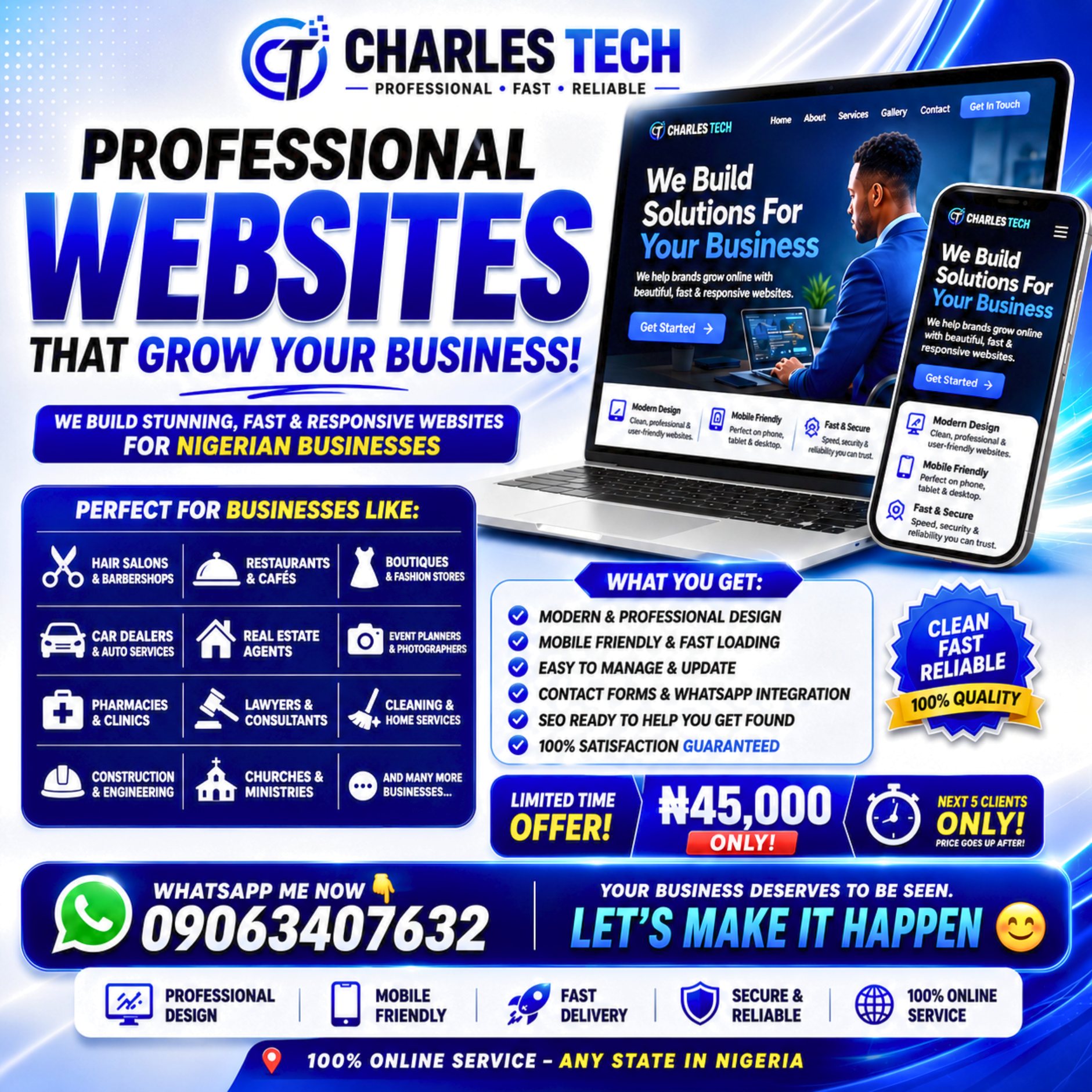 John Henry Facebook ad: **Does Your Business Need a Professional Website?**