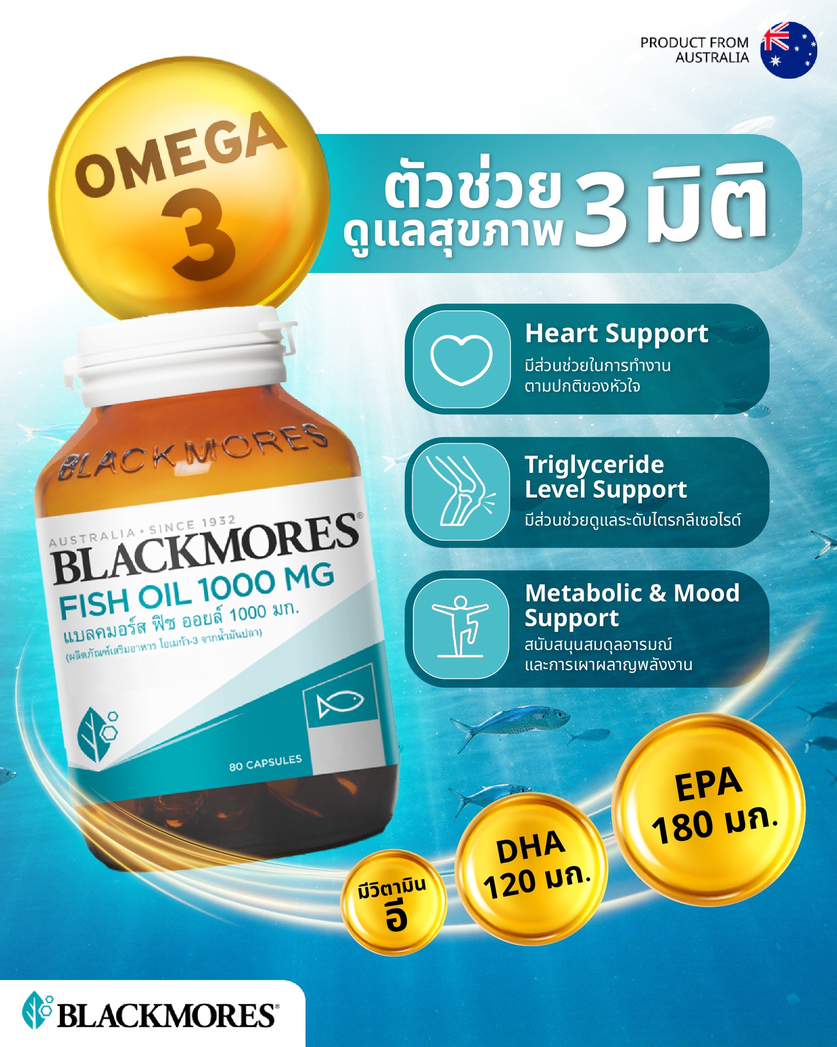 Blackmores Thailand Facebook ad: Omega-3 สารอาหารดีๆ ที่ดูแลได้มากกว่าที่คิด