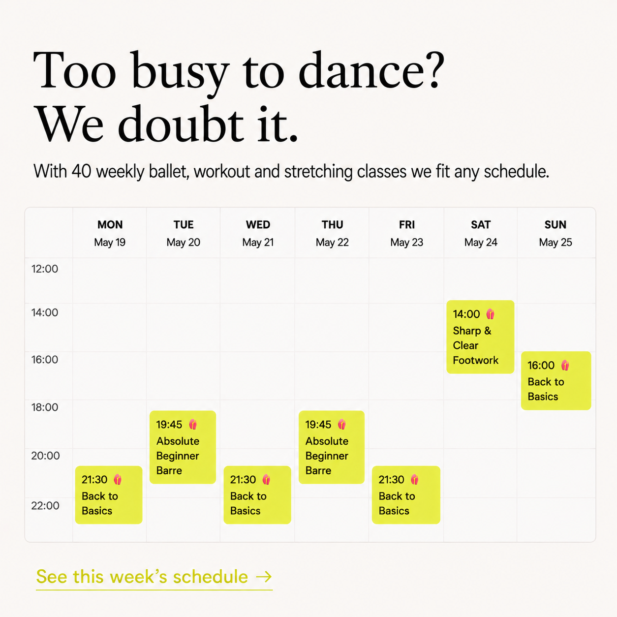 Dance Masterclass Facebook ad