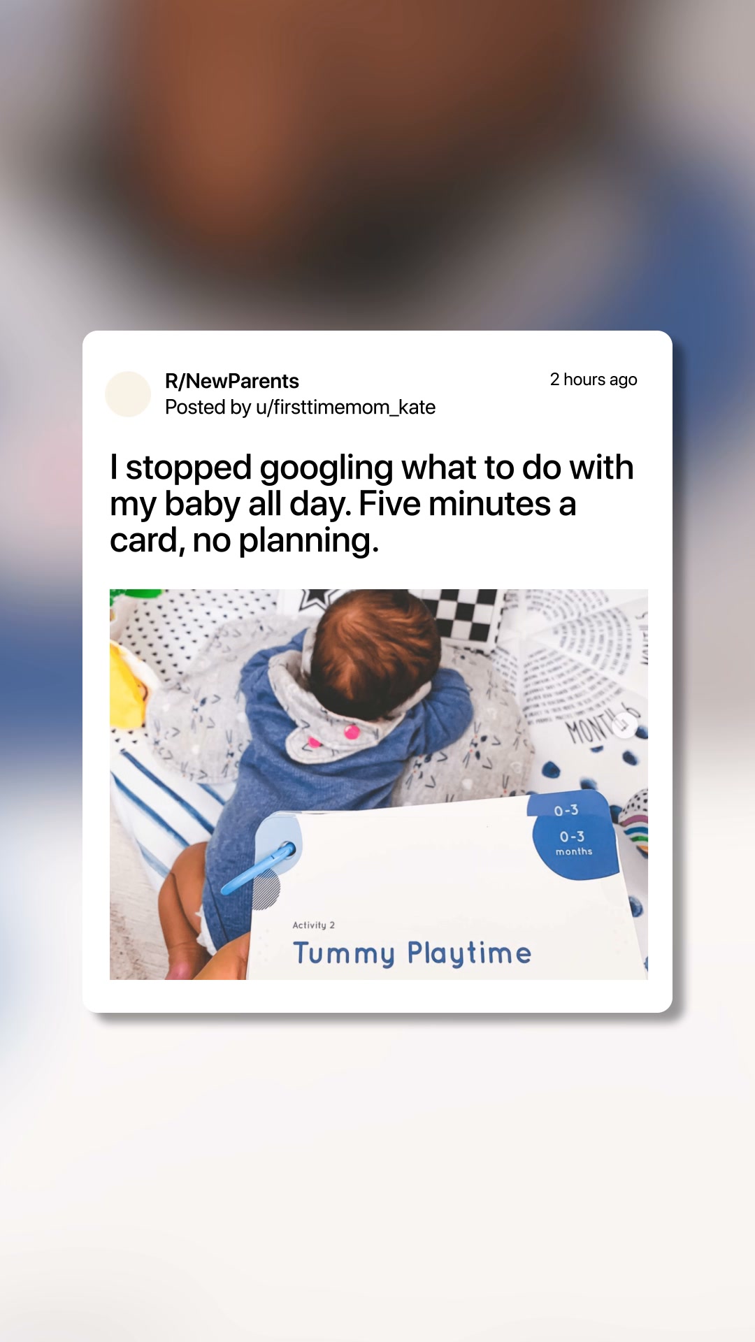 Curious Baby Facebook ad: Five minutes to brain-building play