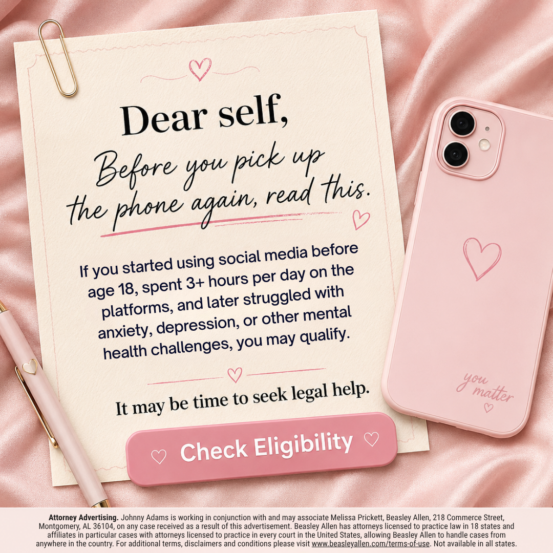 Social Media Addiction Claims Facebook ad from Jun 18, 2026