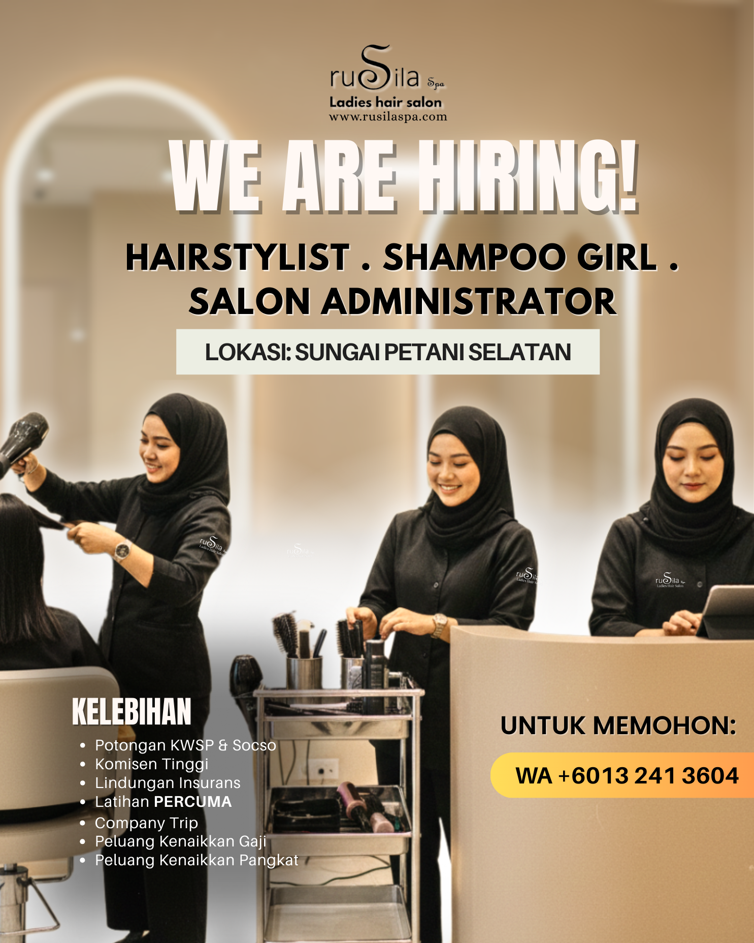 ruSila spa Facebook ad: Vacancy Sungai Petani