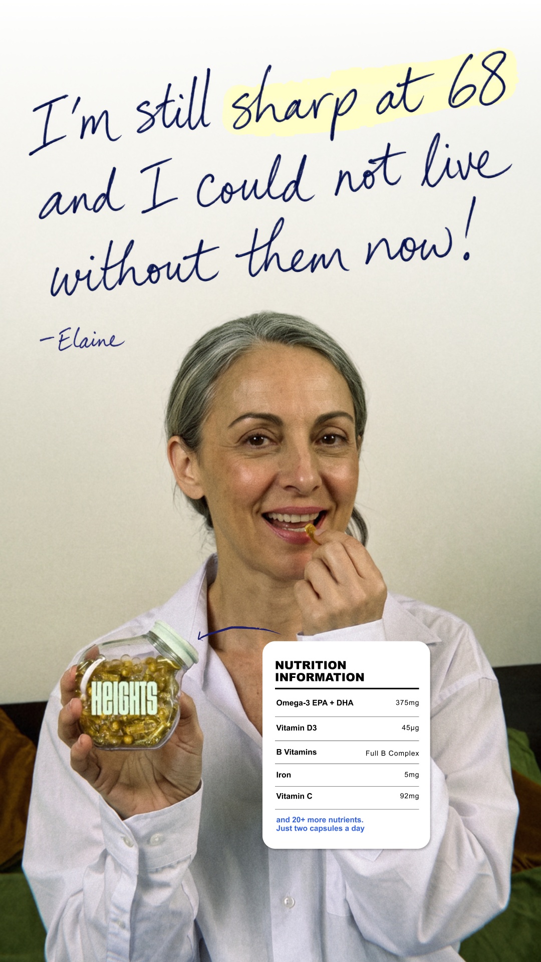Your Heights Facebook ad: You've earned this time. Don't spend it feeling tired.