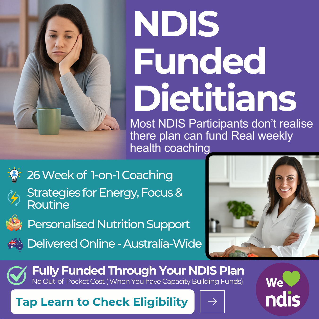 Thrive Dietitians - NDIS Facebook ad