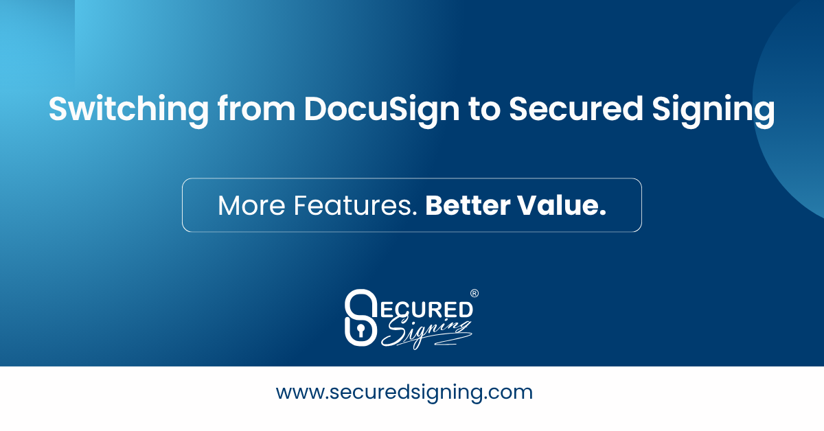 Secured Signing Facebook ad: Switching from DocuSign to Secured Signing?