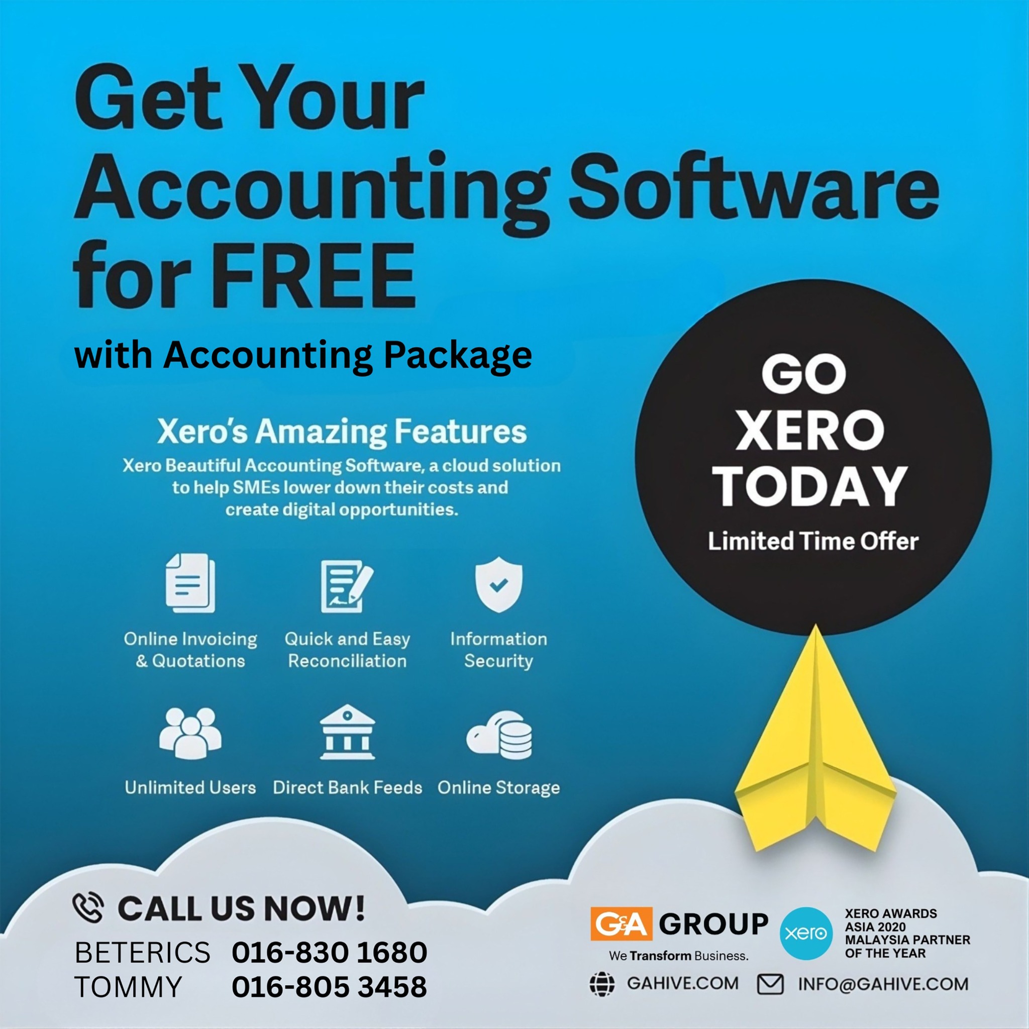 G&A Group Facebook ad: FREE Xero Accounting Software