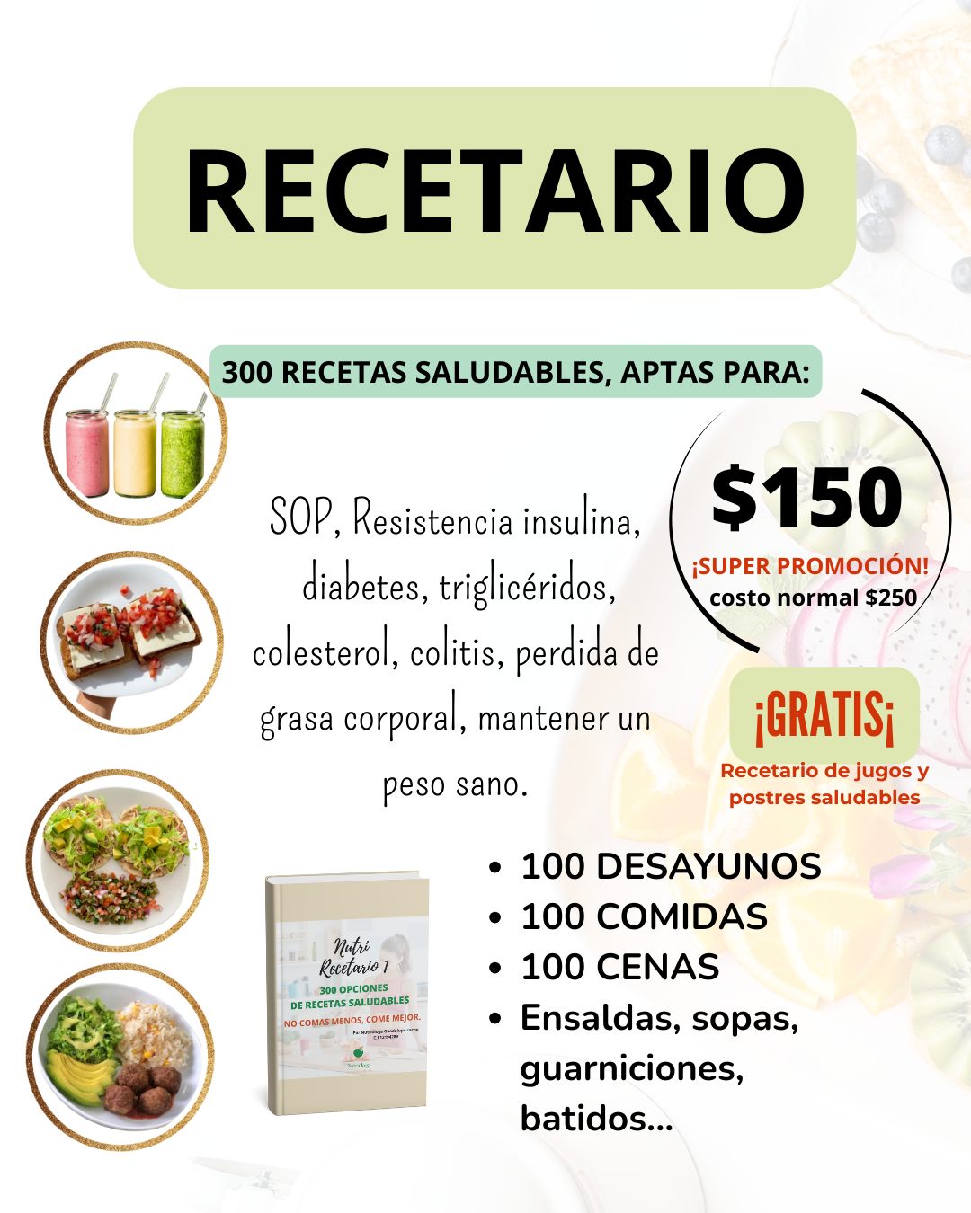 Las recetas de mi Nutri Facebook ad: ¿Tienes resistencia a insulina, SOP, diabetes, colitis…