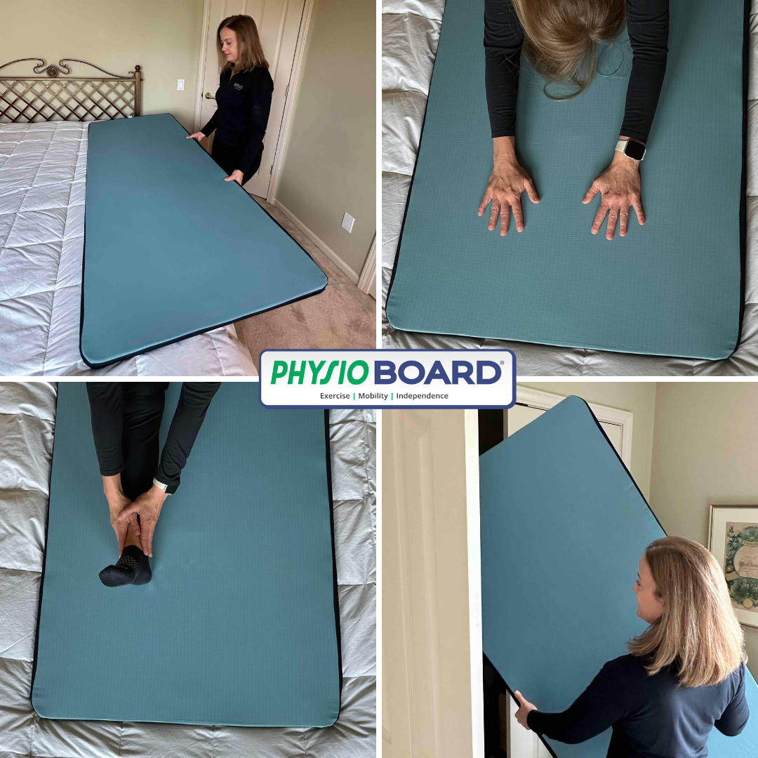 PhysioBoard Facebook ad: Exercise on your bed with the PhysioBoard