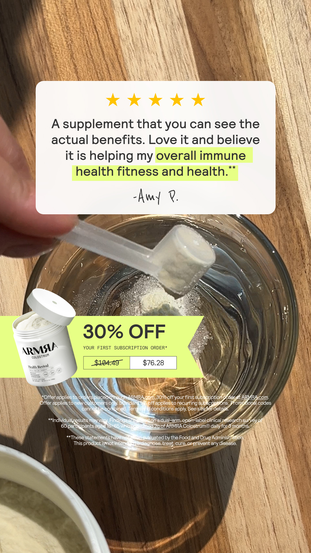 ARMRA Facebook ad