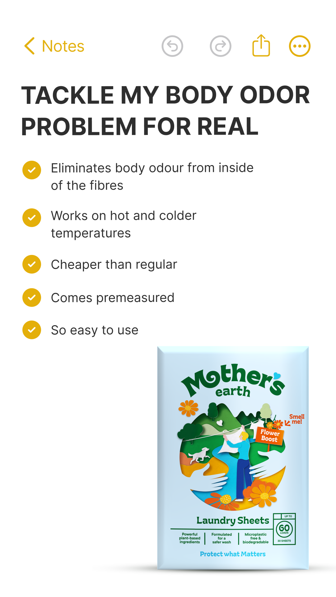 Mothers Earth Facebook ad