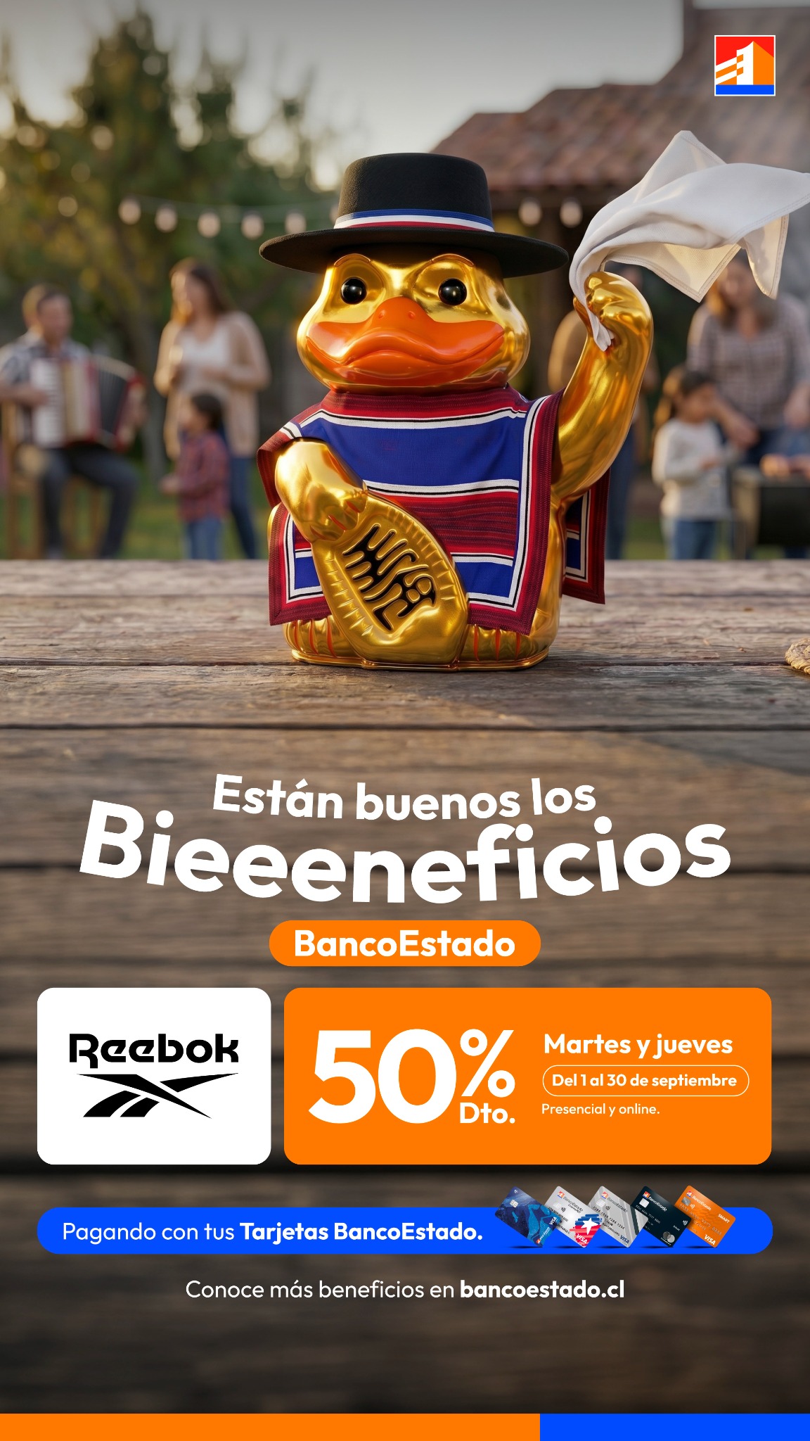 BancoEstado Facebook ad: Aprovecha tus Bieeeneficios