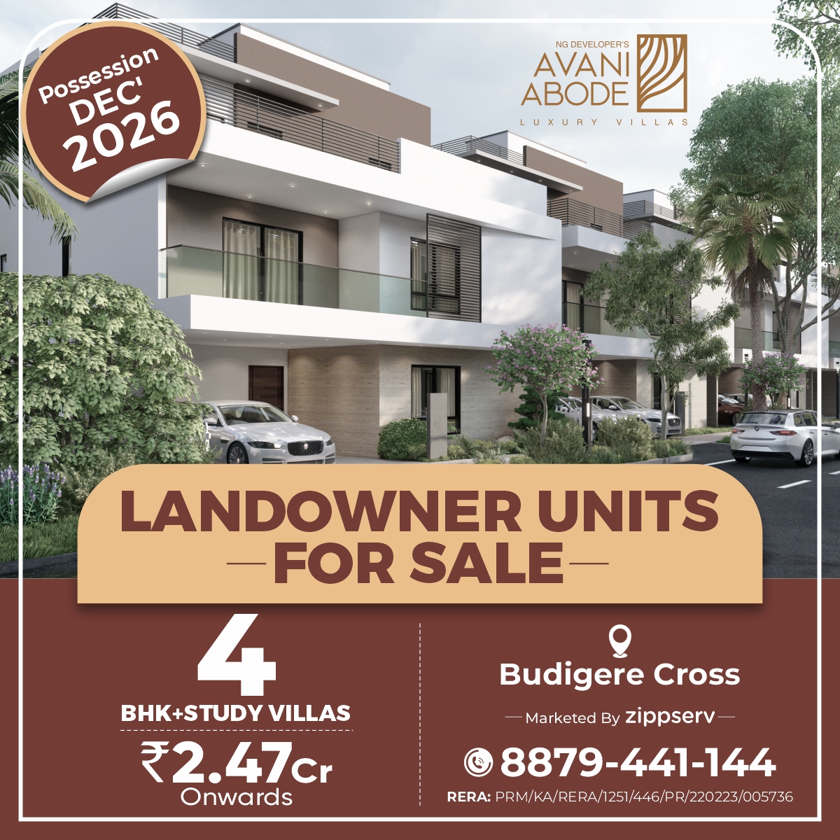 Avani Abode By NG Developers Facebook ad: Presenting Avani Abode, Luxury 4BHK+Study Villas @ Budigere…