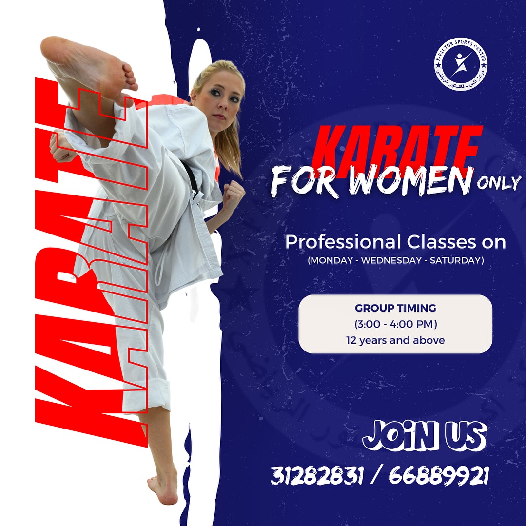 XFactor sports center Facebook ad: Transform fear into power with our women's karate…