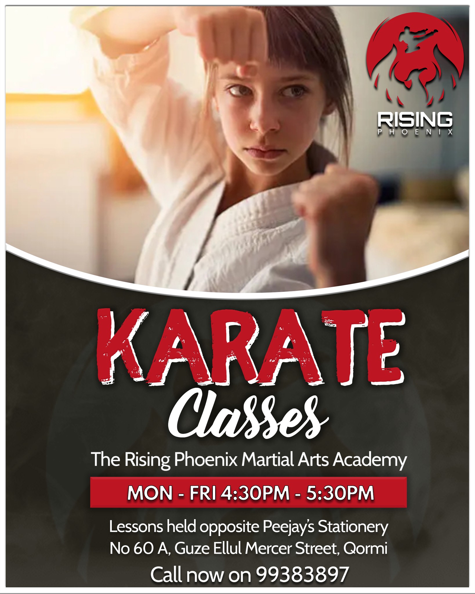 The Rising Phoenix Martial Arts Academy Facebook ad: 𝐔𝐧𝐥𝐞𝐚𝐬𝐡 𝐘𝐨𝐮𝐫 𝐂𝐡𝐢𝐥𝐝'𝐬 𝐈𝐧𝐧𝐞𝐫…