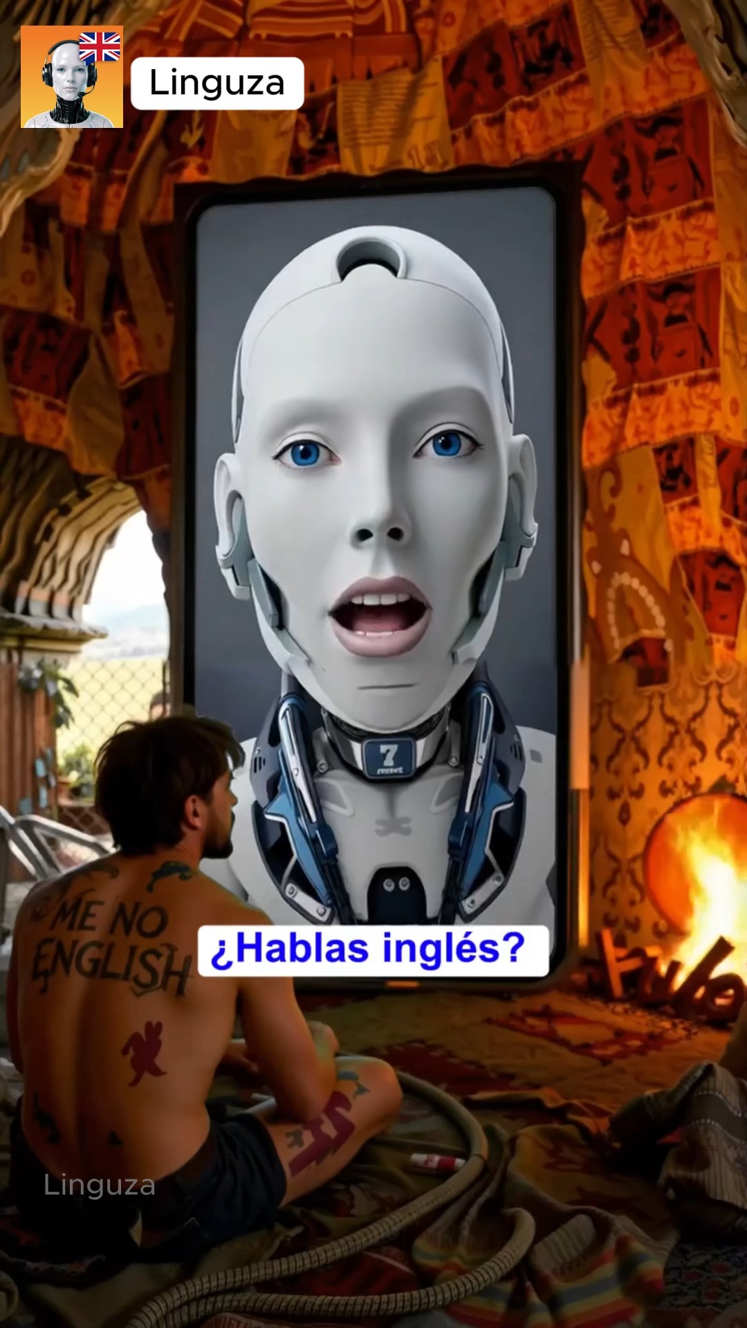 Linguza: AI English Tutor Facebook ad: ¡Pruébalo gratis ahora!