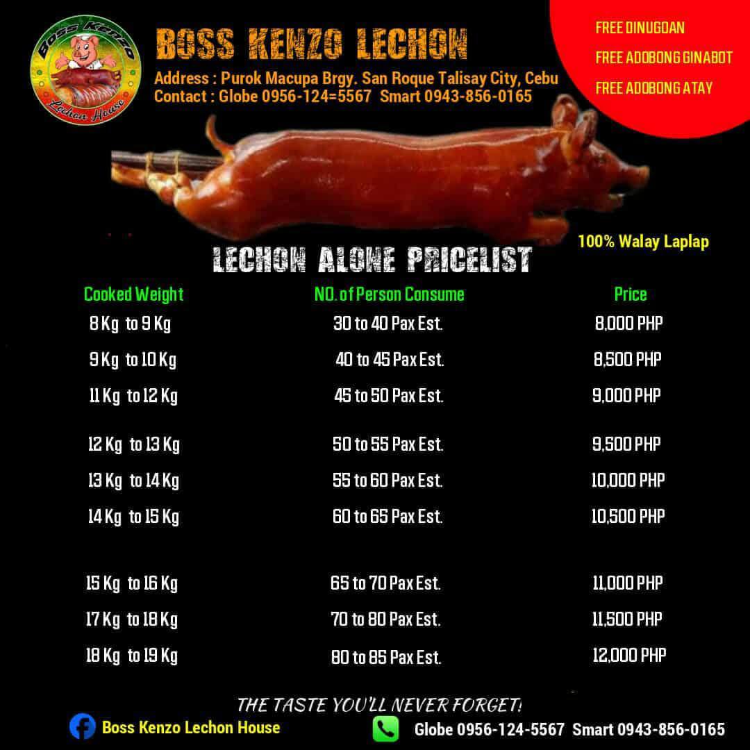BOSS KENZO Letchon Facebook ad: 𝘽𝙊𝙎𝙎 𝙆𝙀𝙉𝙕𝙊 𝙇𝙀𝘾𝙃𝙊𝙉 IS NOW ACCEPTING ORDERS &…