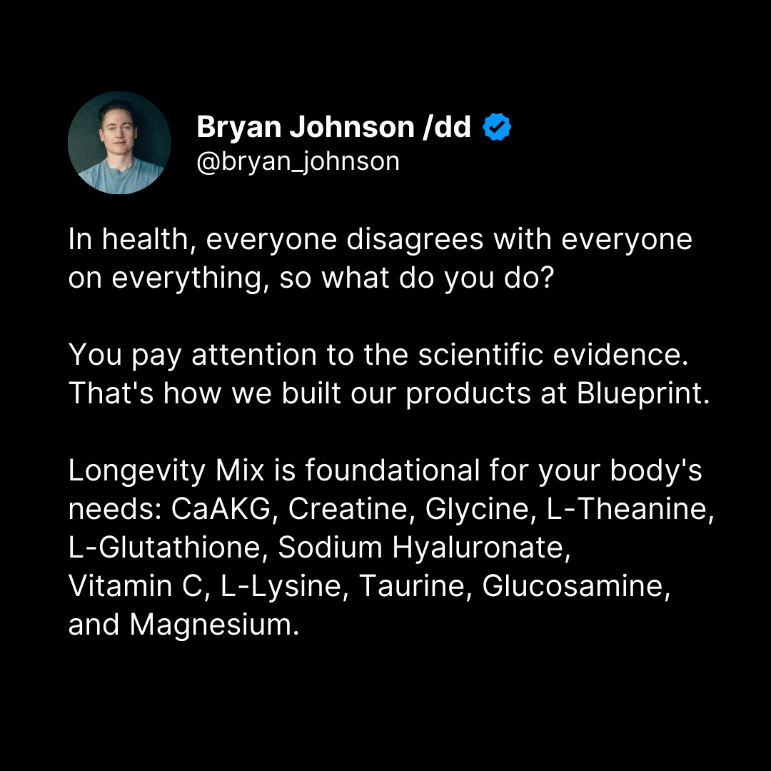 Bryan Johnson Facebook ad